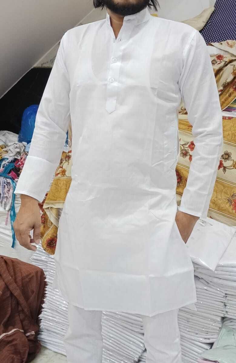 gandhi vastra bhnadar Men Solid Pure Cotton Straight Kurta-picture-16