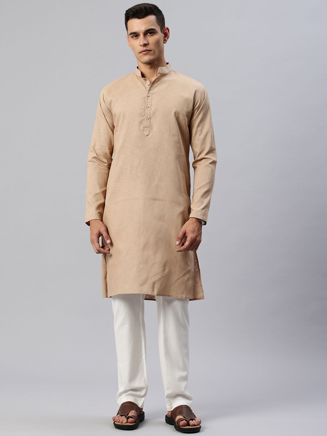 majestic man Solid Pure Cotton Straight Kurta for Men-picture-20
