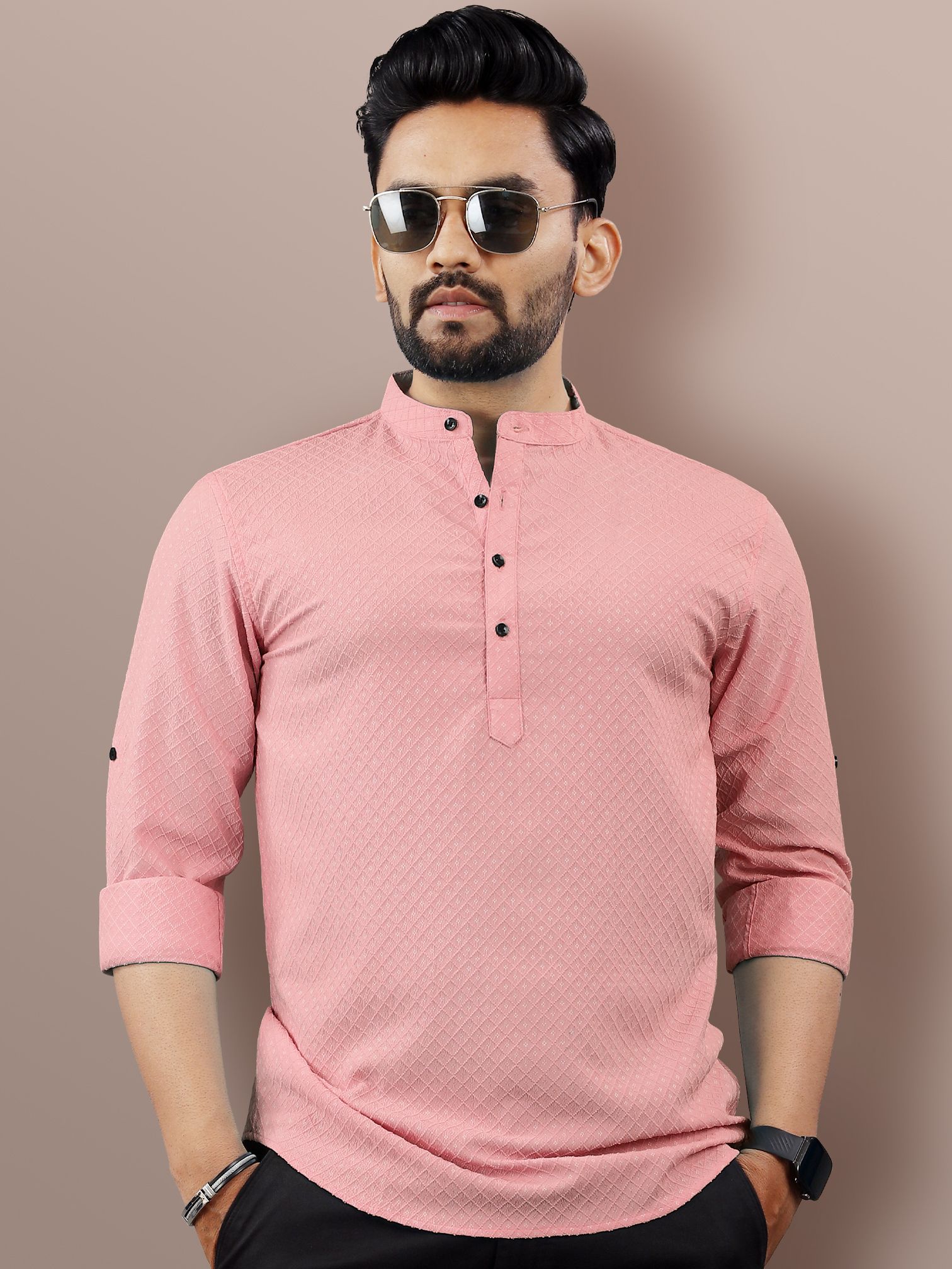 vebnor Men Self Design Jacquard Straight Kurta-picture-15