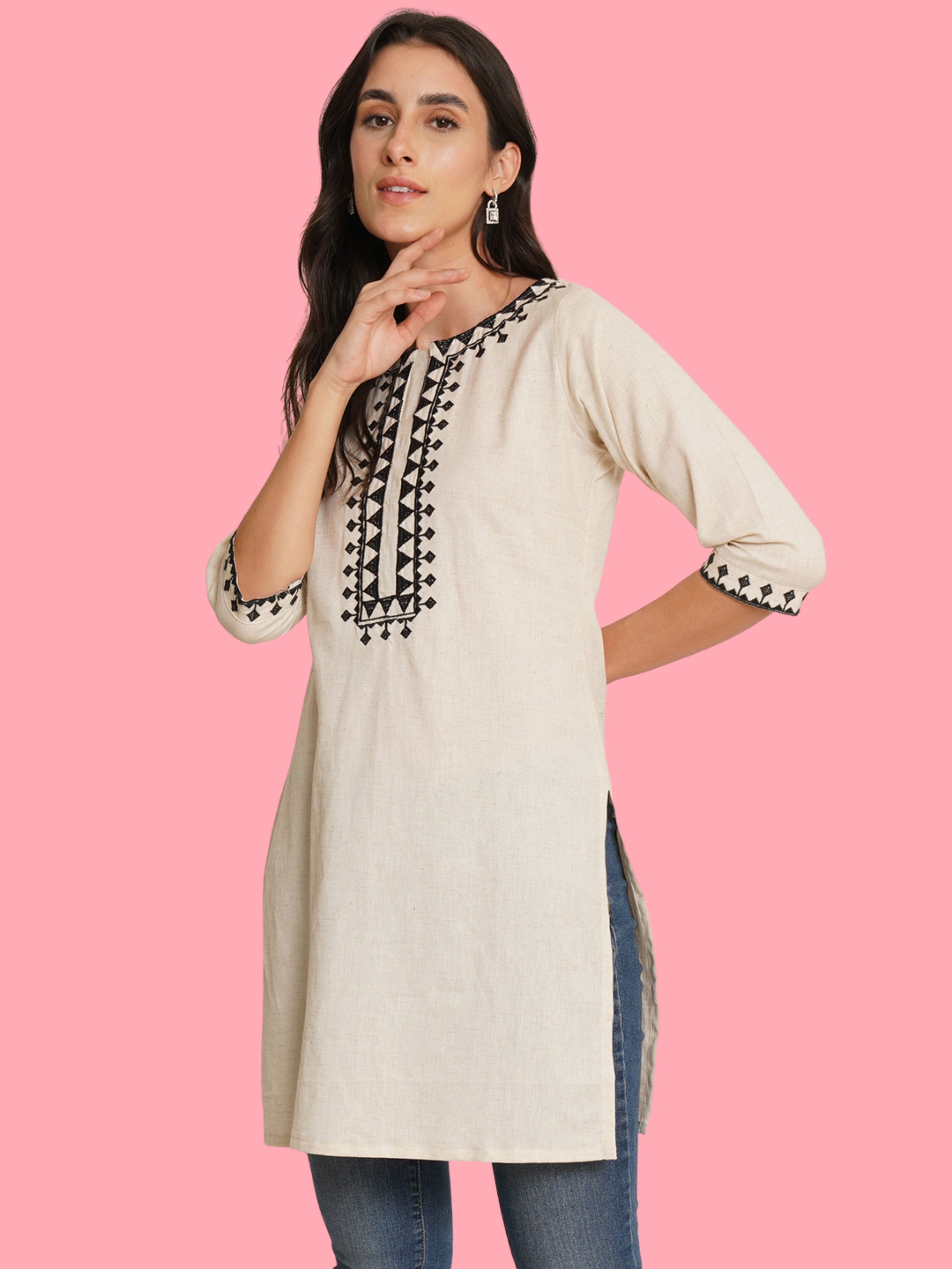 houseofcommon Women Printed Khadi Cotton Straight Kurta-picture-39