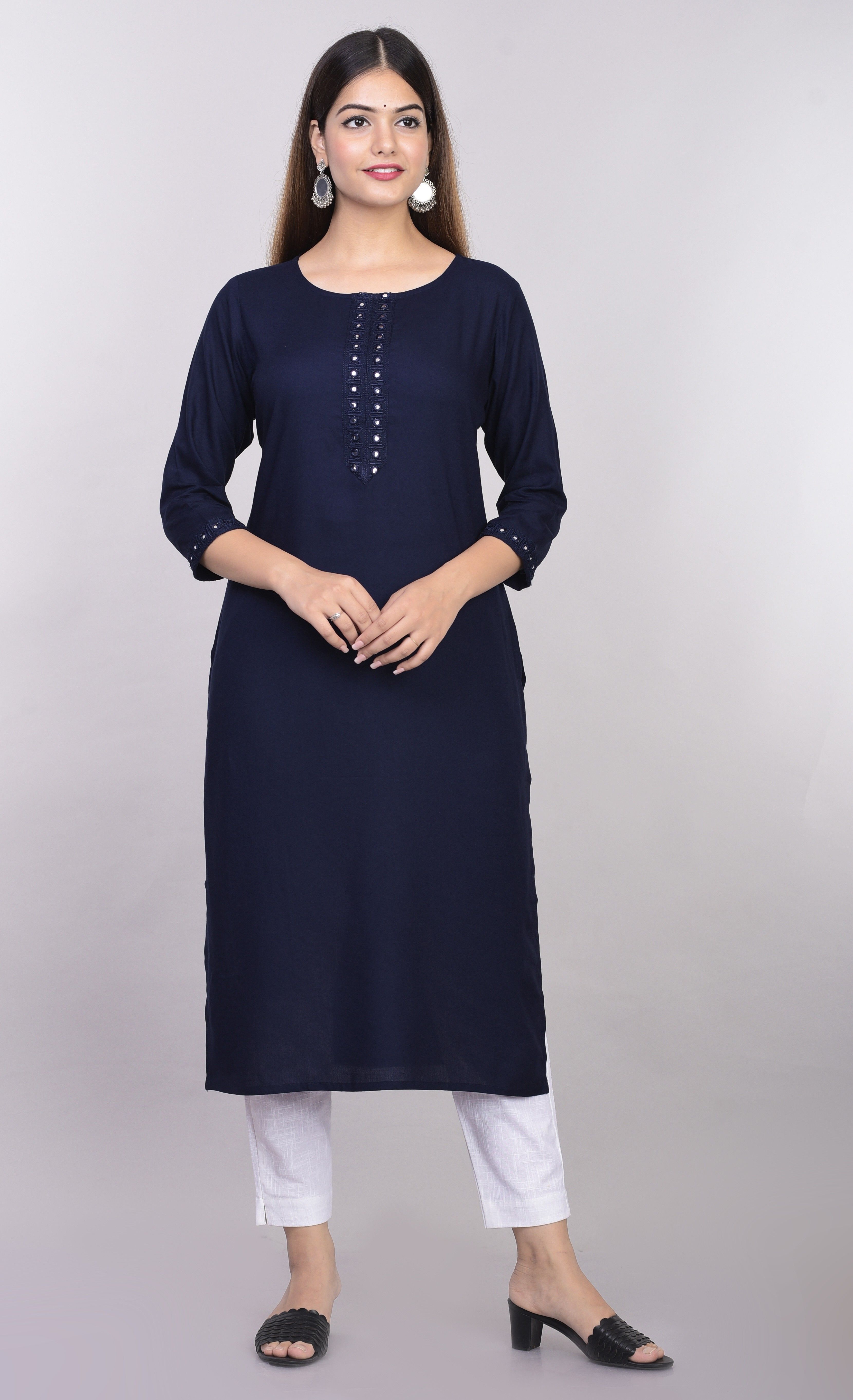 vedana Women Solid Viscose Rayon Straight Kurta-picture-48