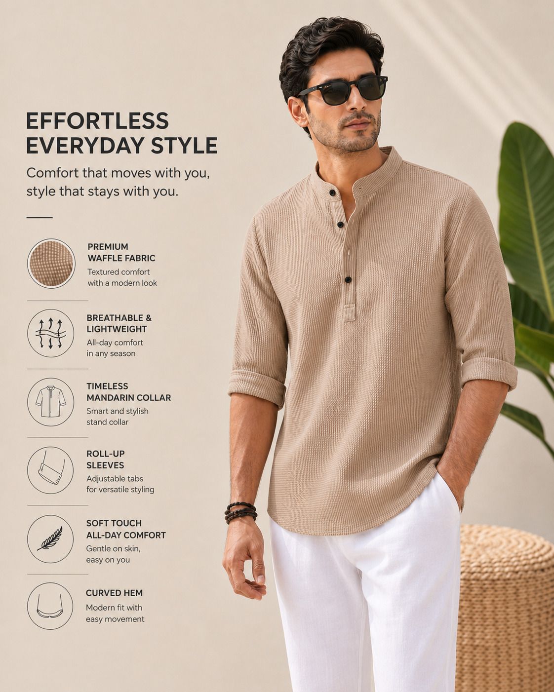 hoodler Men Solid Pure Cotton, Cotton Blend Straight Kurta-picture-24