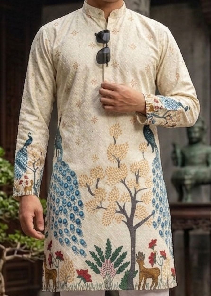 mentific Printed Pure Cotton Straight Kurta for Men-picture-14