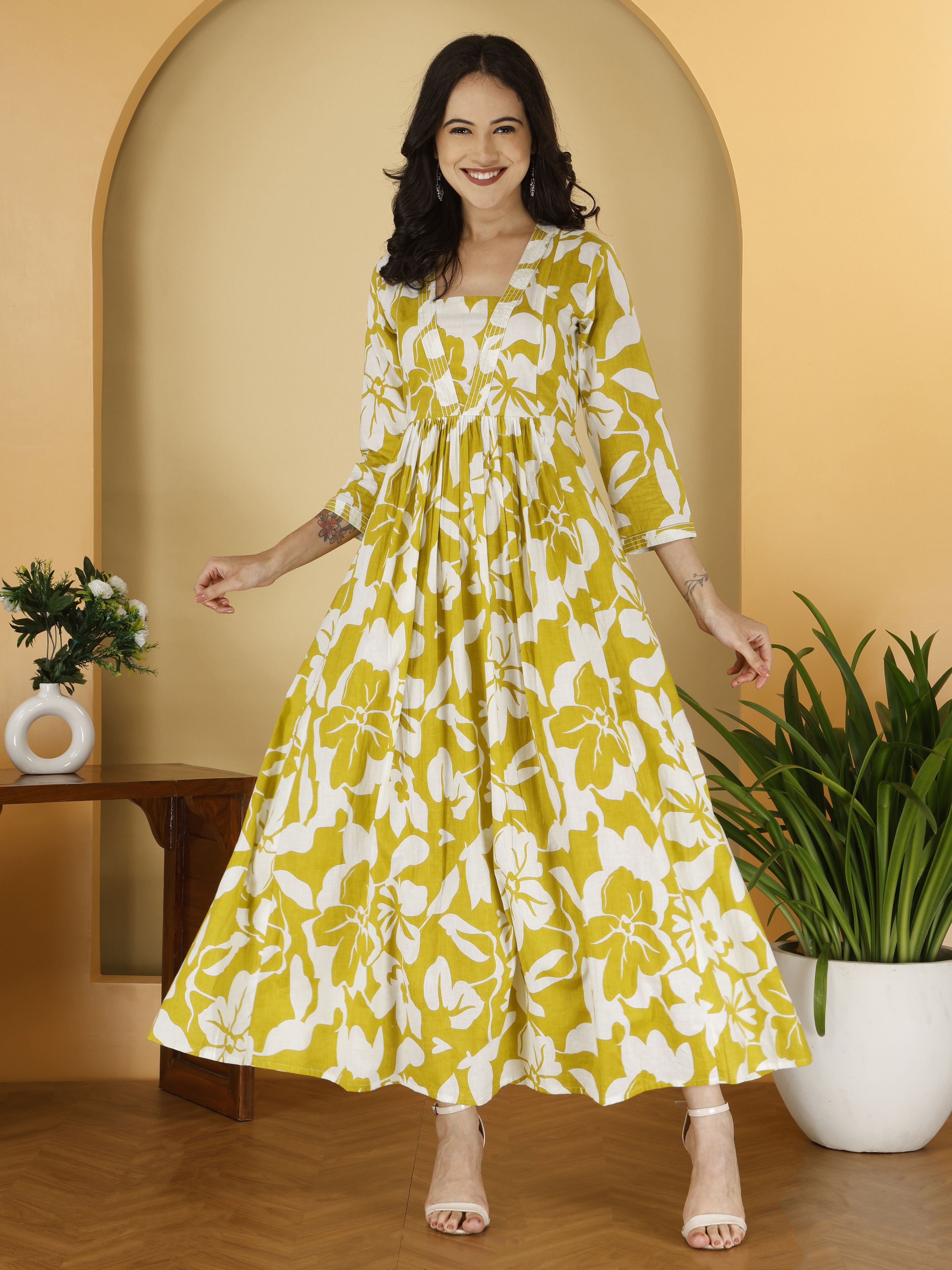 Printed Viscose Rayon Anarkali Kurta for Women-image-44
