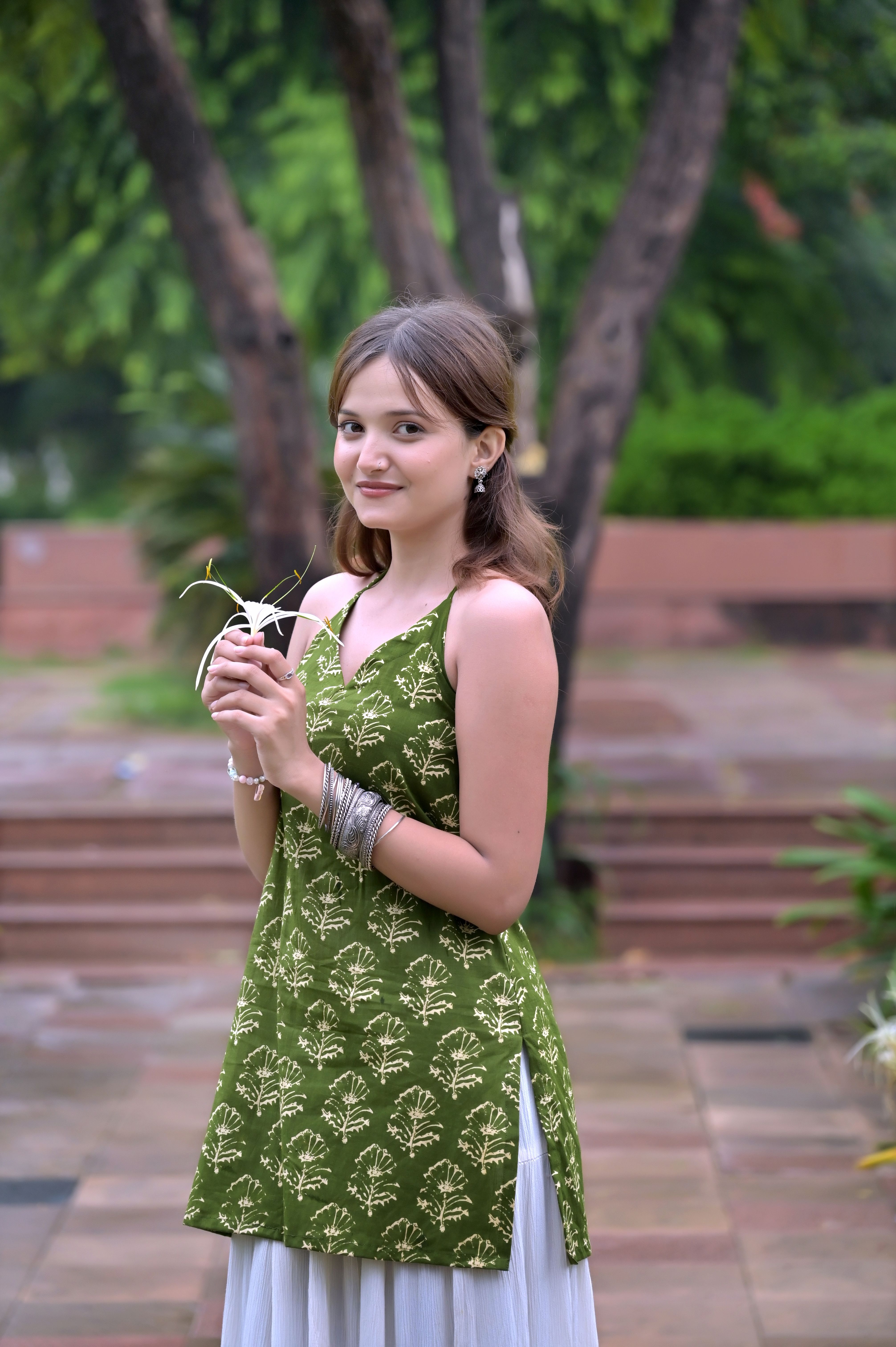 Printed Cotton Blend Straight Kurta for Women-image-7