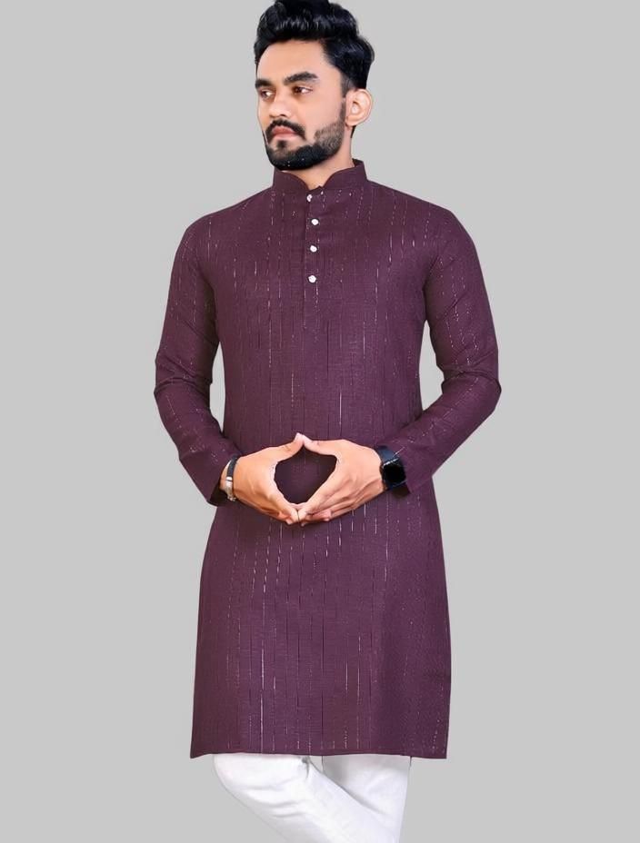 balajiis Solid Cotton Blend Straight Kurta for Men-picture-17
