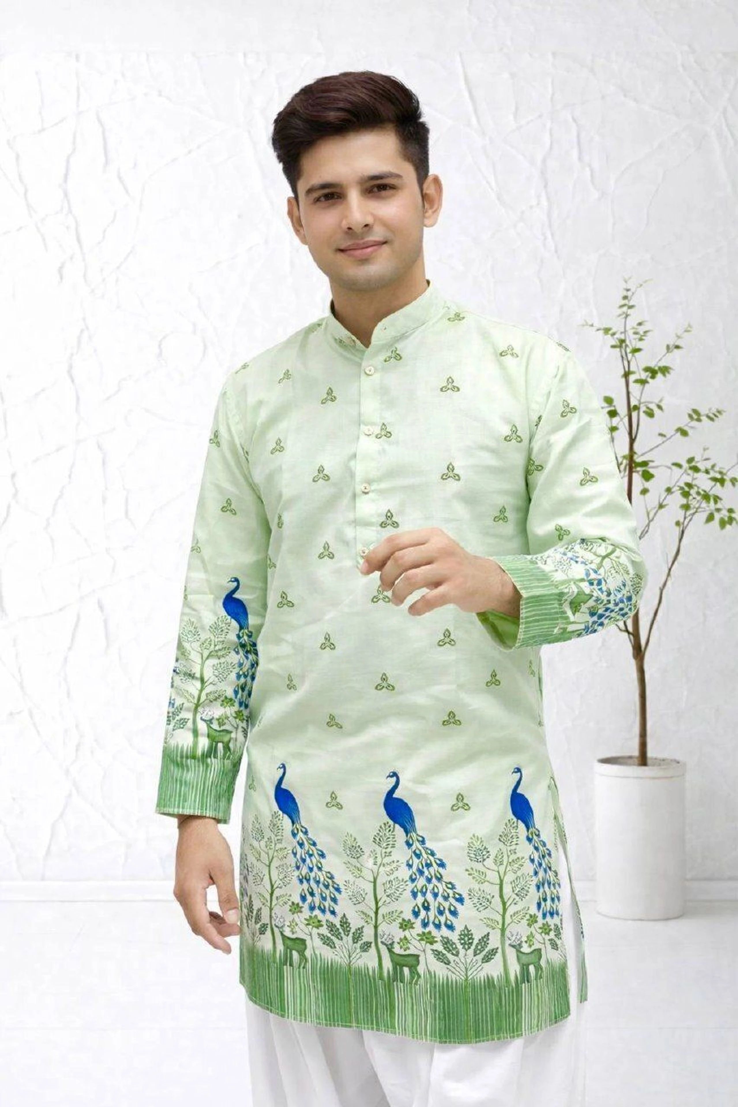 stylevaultt Printed Cotton Blend Straight Kurta for Men-picture-15