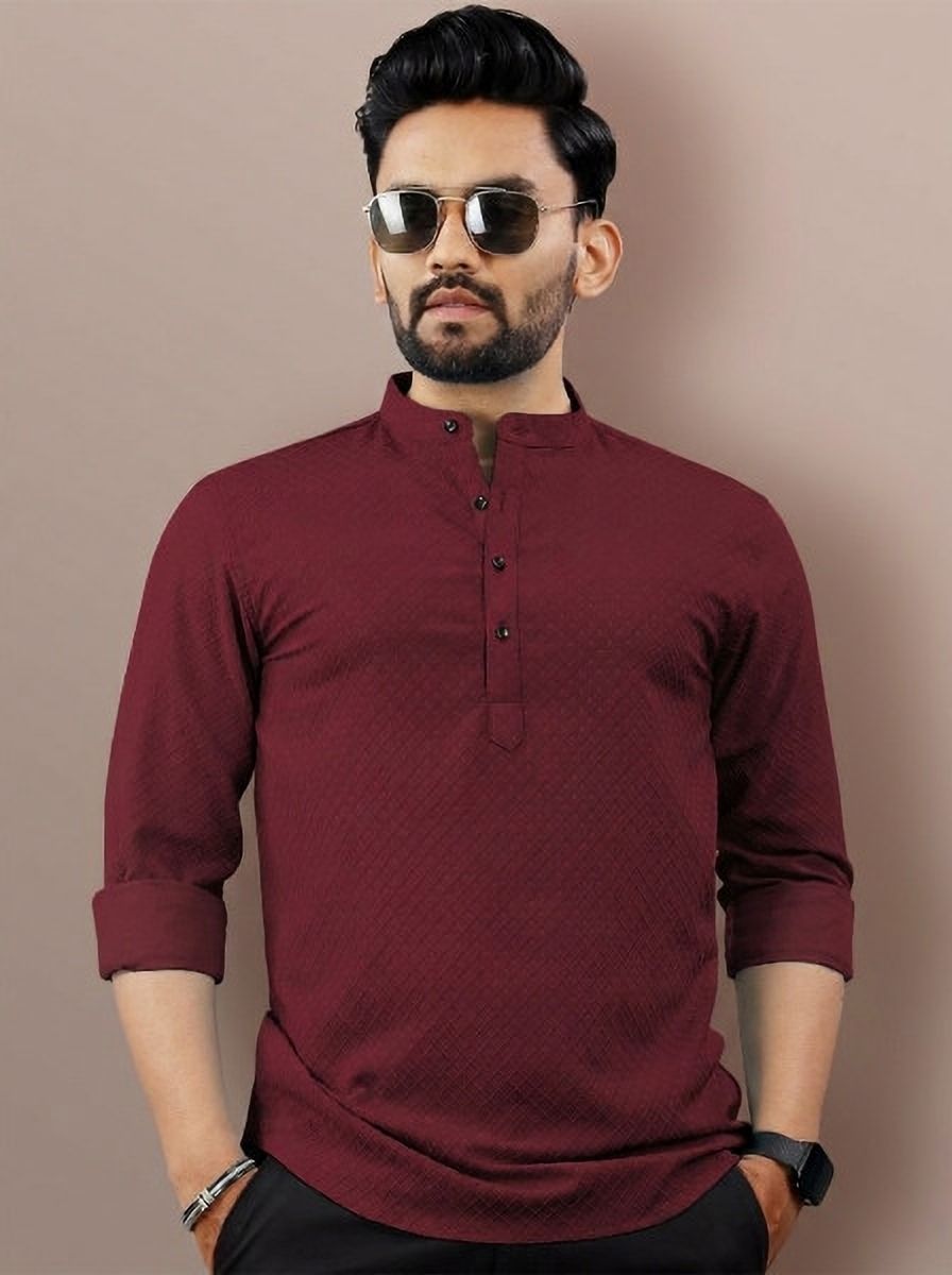 ethnic trendz Men Solid Jacquard Straight Kurta-picture-21