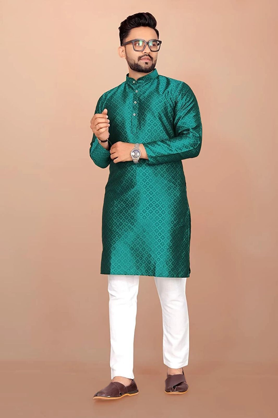 krudha Men Embroidered Cotton Blend Straight Kurta-picture-14