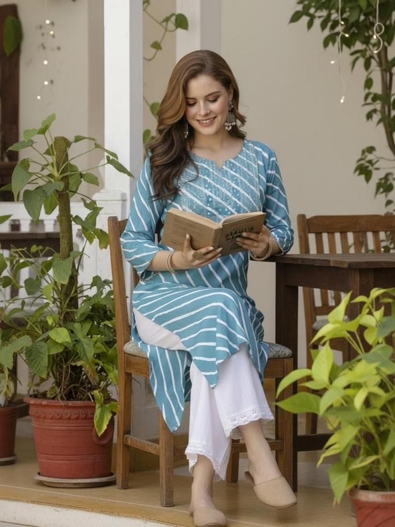 surhi Embroidered Viscose Rayon Straight Kurta for Women-picture-11
