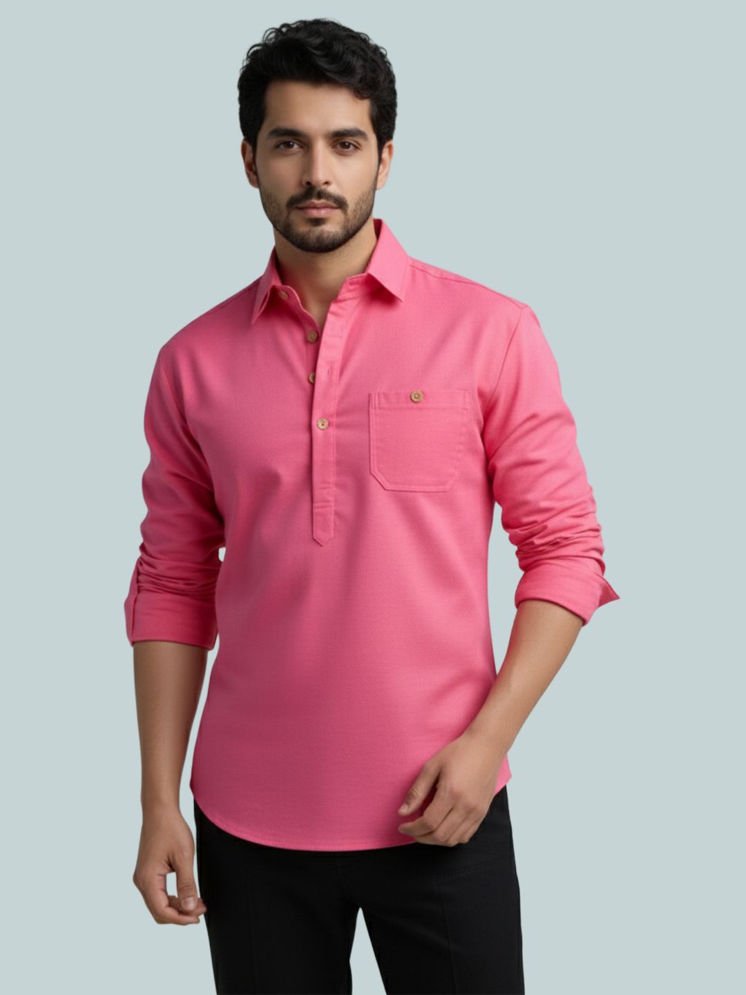edinswoifs trend Solid Cotton Blend Straight Kurta for Men-picture-30