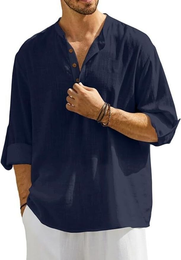 Solid Cotton Blend Straight Kurta for Men-image-38