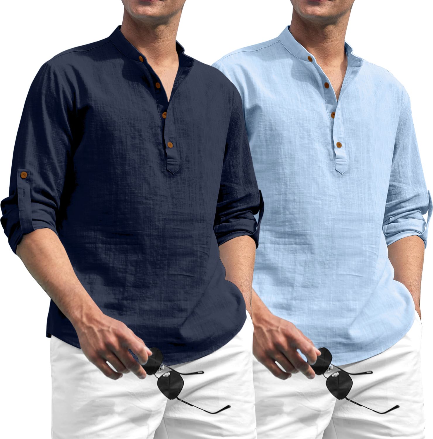 callidam Pack of 2 Solid Cotton Blend Straight Kurta for Men-picture-28