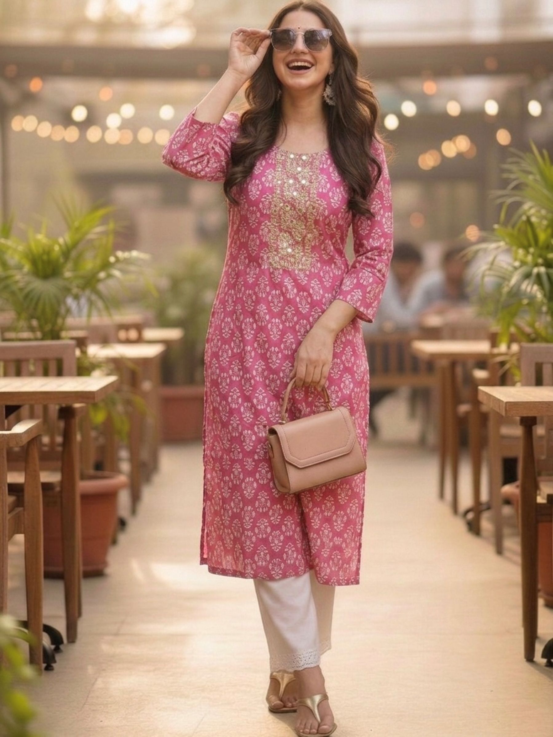 surhi Embroidered Pure Cotton Straight Kurta for Women-picture-9