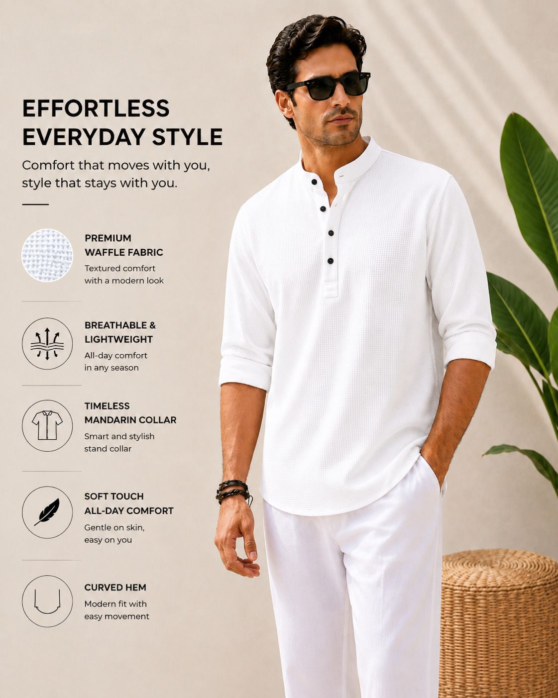 hoodler Men Solid Pure Cotton, Cotton Blend Straight Kurta-picture-25