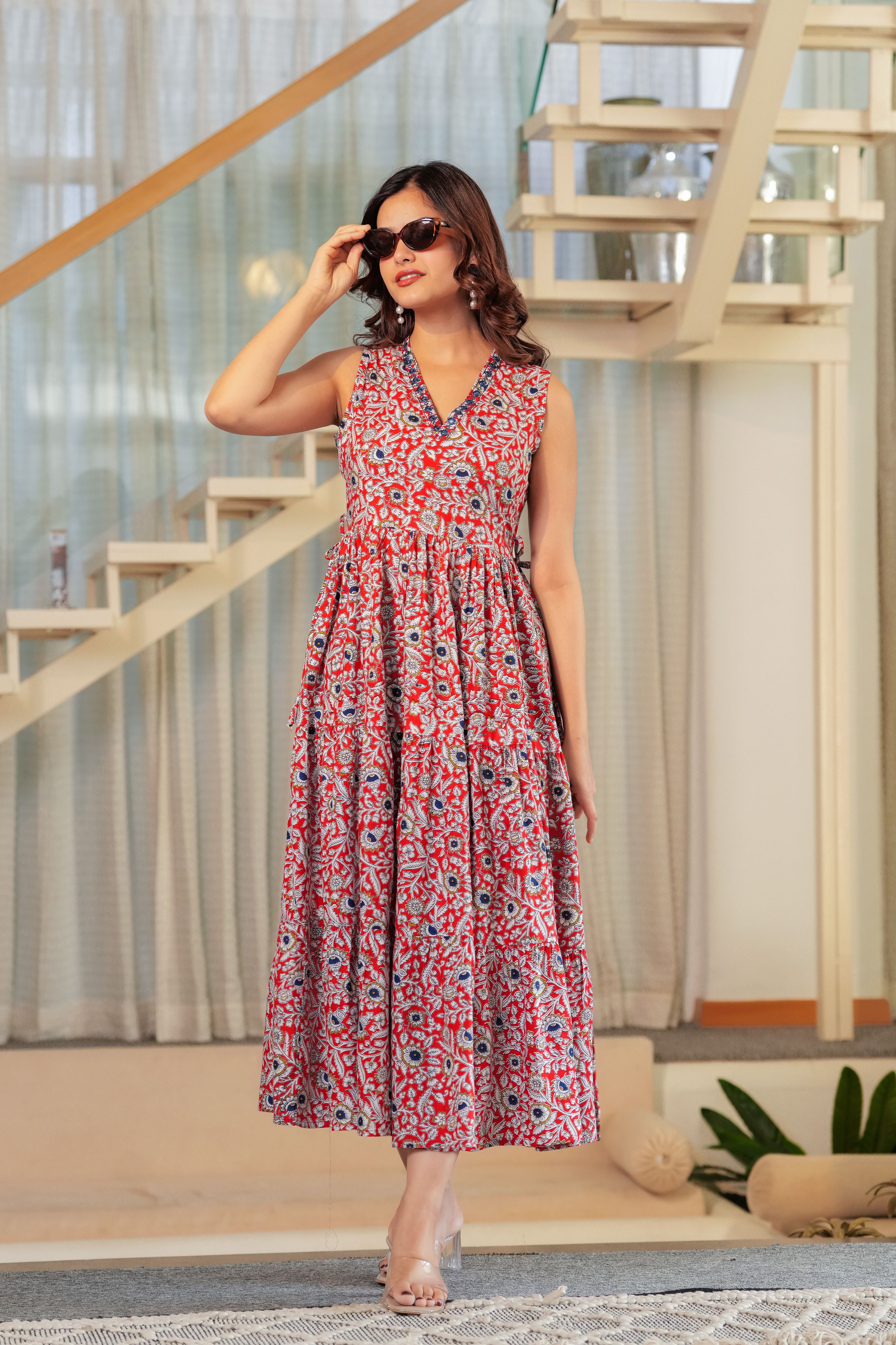 rd fab Women Floral Print Cotton Blend Anarkali Kurta-picture-14