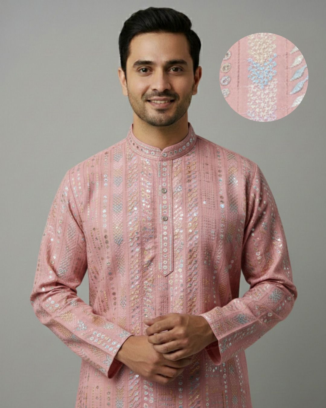 filfab Embellished Cotton Rayon Straight Kurta for Men-picture-14