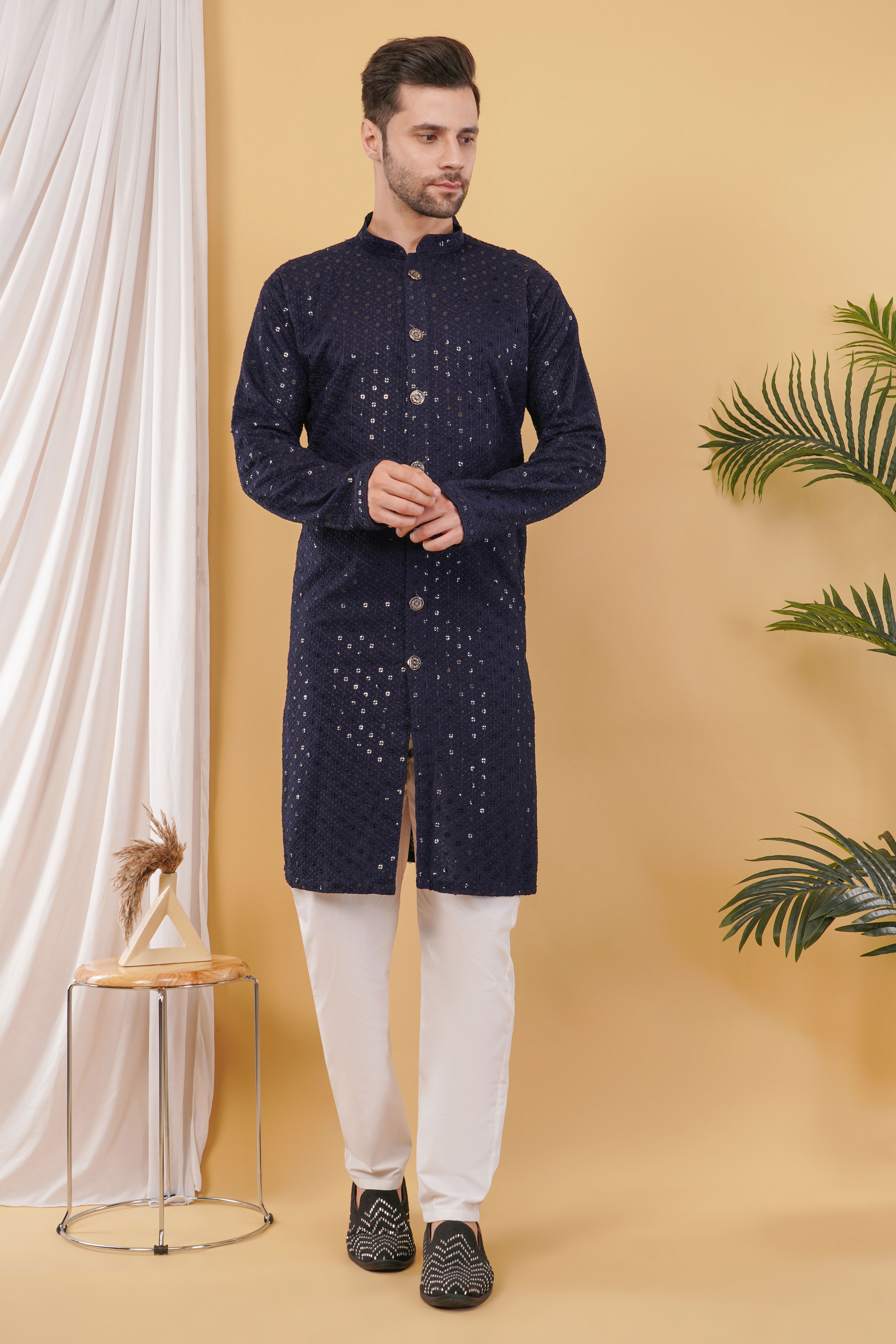 ADHIRAJAN Embroidered Sherwani-picture-32