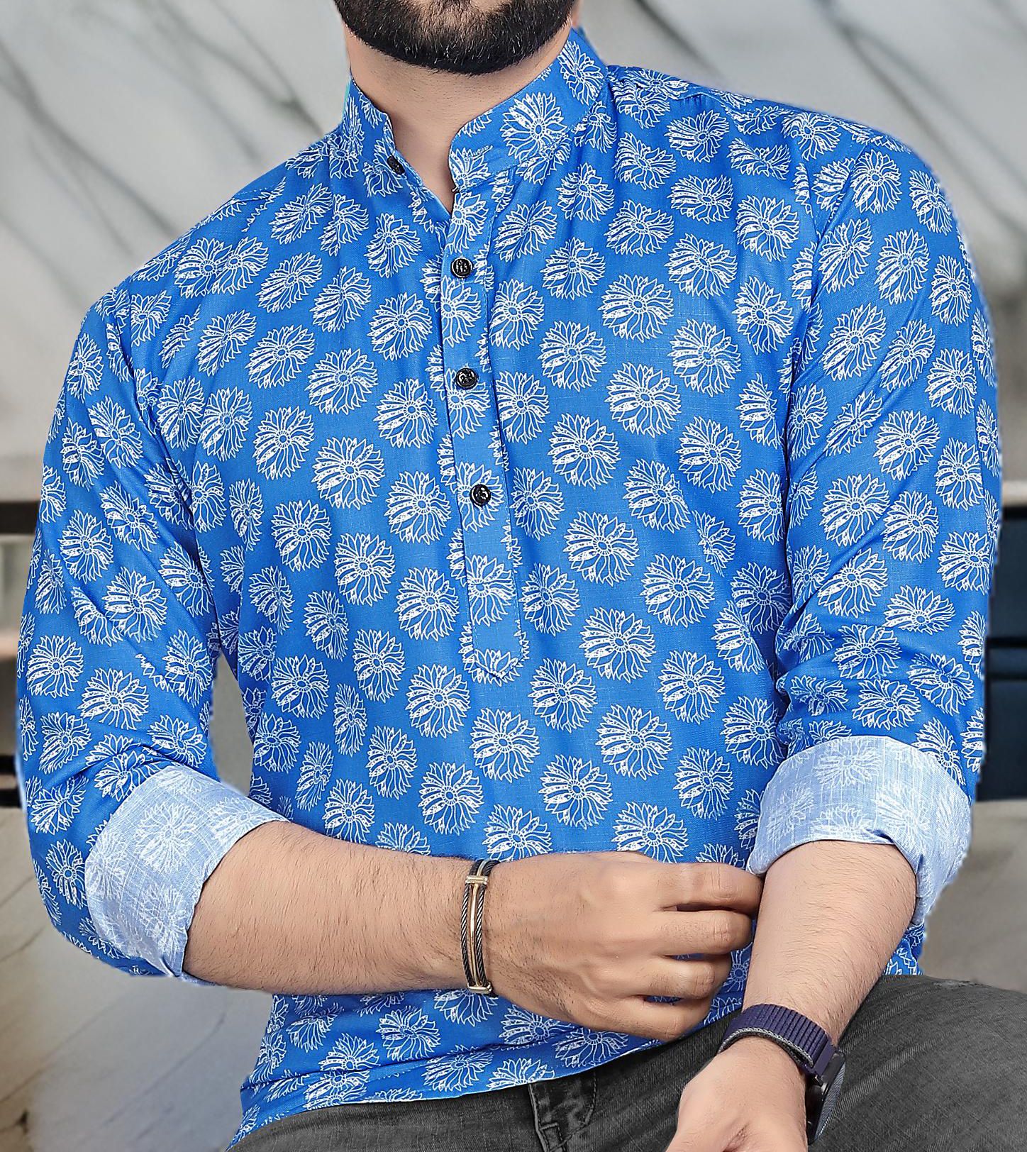 varidashi Men Printed Cotton Blend A-line Kurta-picture-19