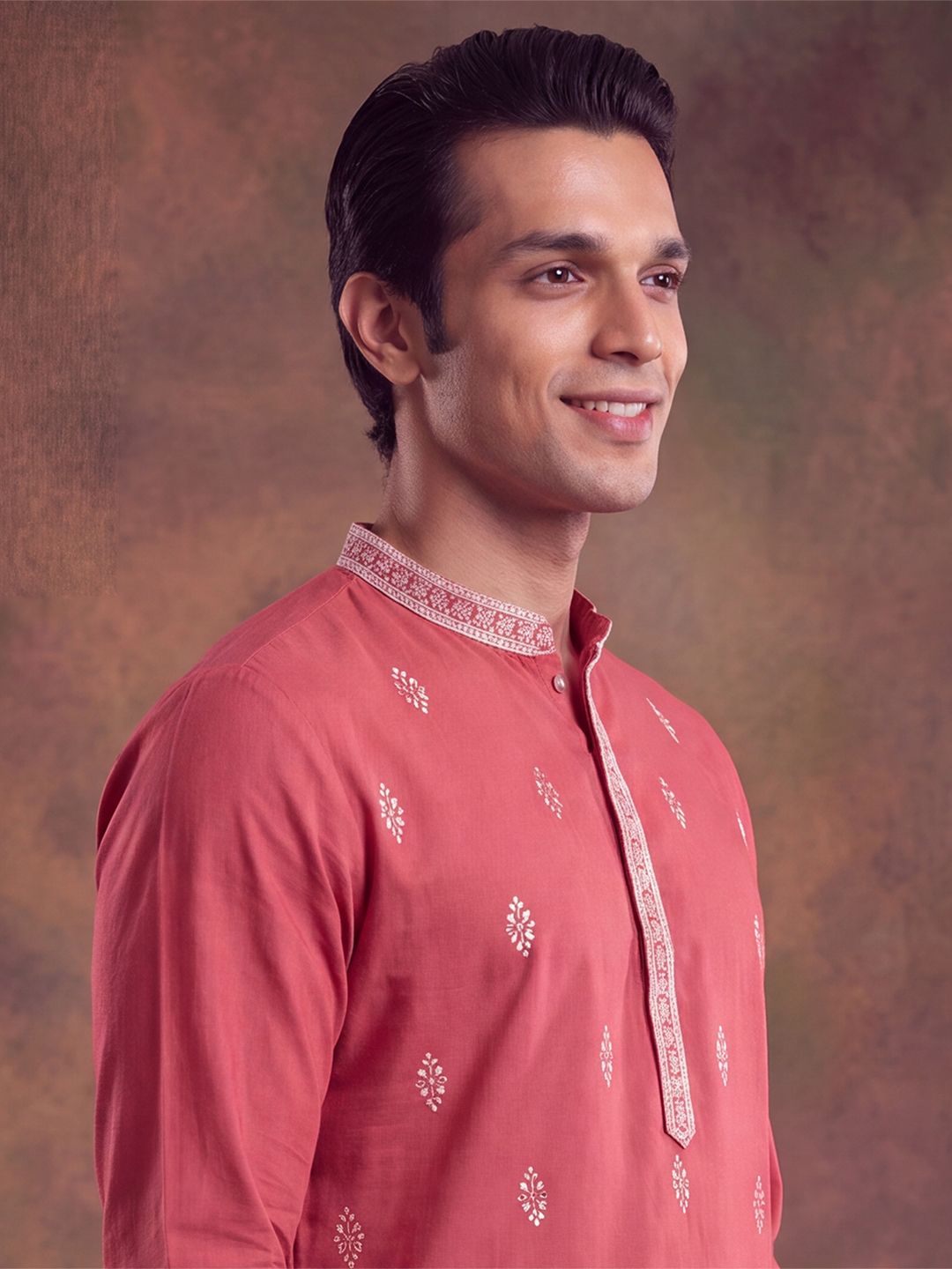 Men Silk Blend Kurta Pant Set-image-44