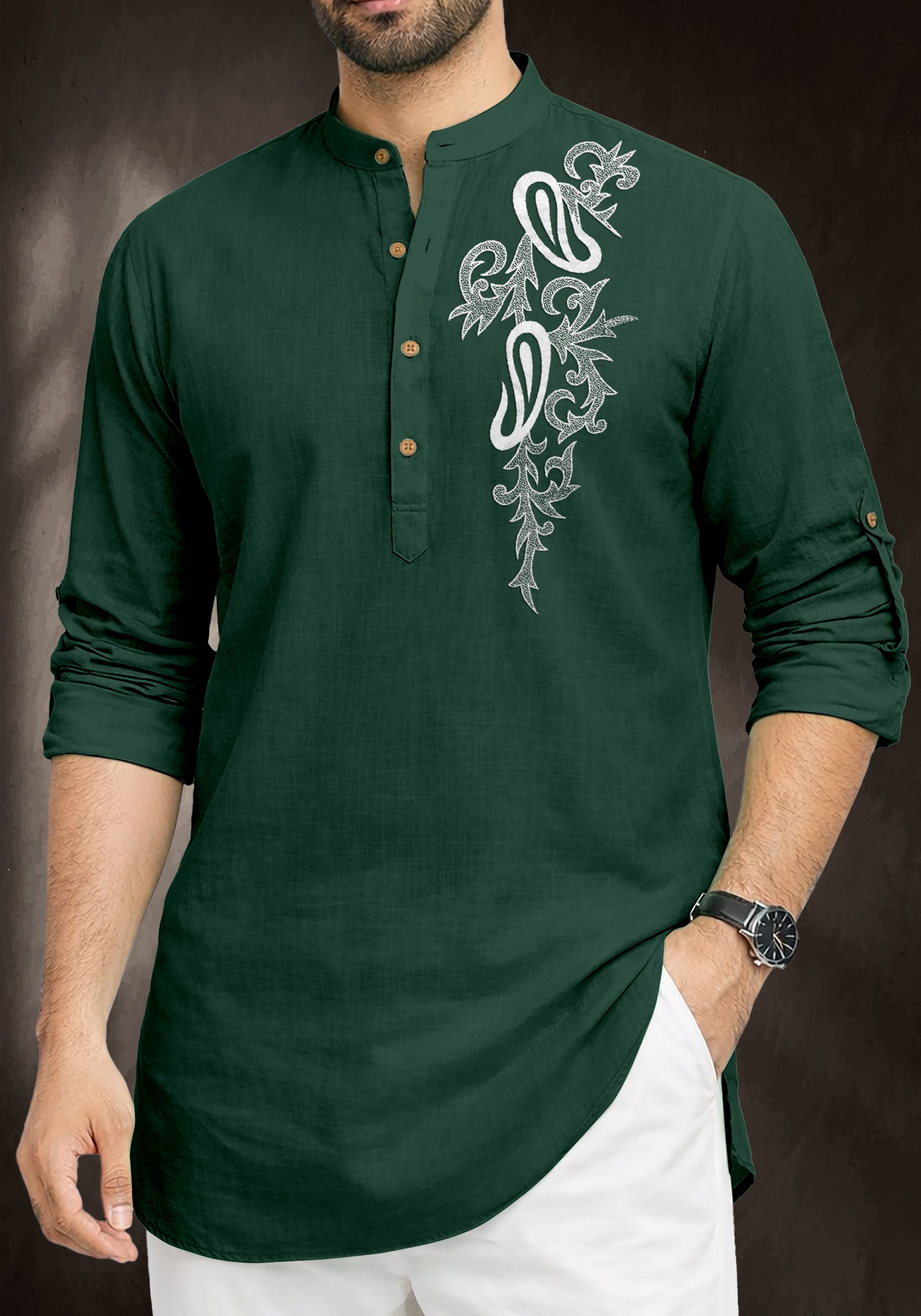imperial choice Men Printed Cotton Blend Straight Kurta-picture-15