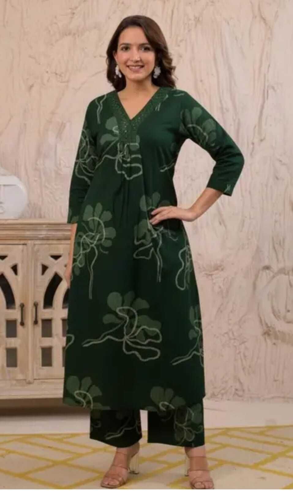 Pack of 2 Floral Print Viscose Rayon Anarkali Kurta for Women-image-49