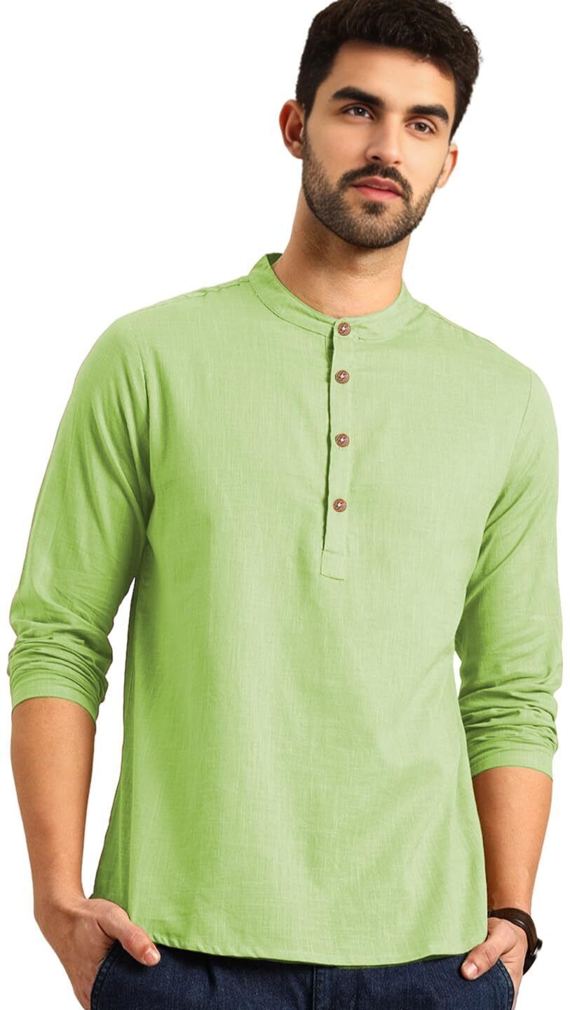 amritenterprise Solid Pure Cotton Straight Kurta for Men-picture-29