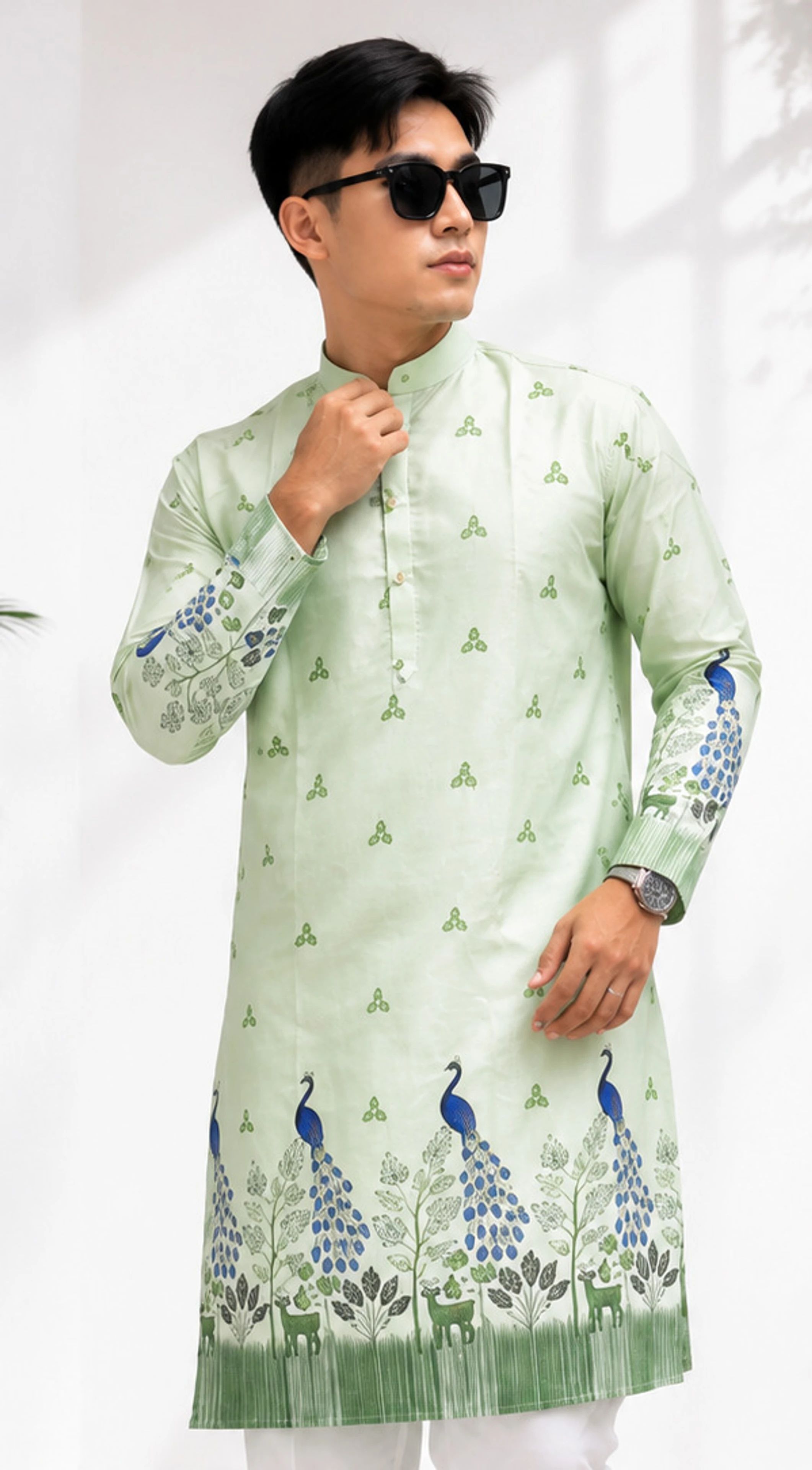 stylevaultt Printed Cotton Blend Straight Kurta for Men-picture-19