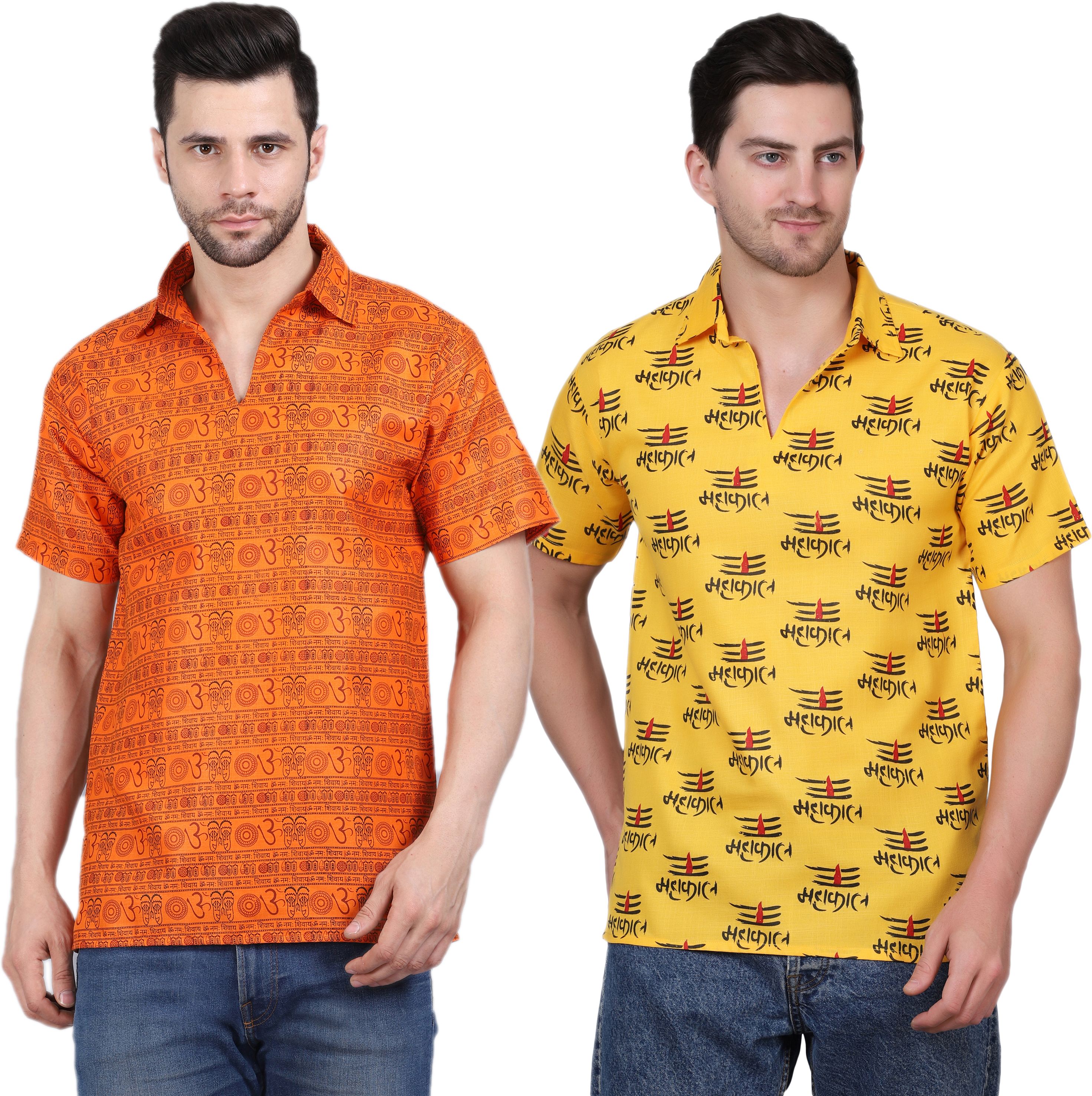 axolotl Pack of 2 Printed Cotton Blend Straight Kurta for Men-picture-10