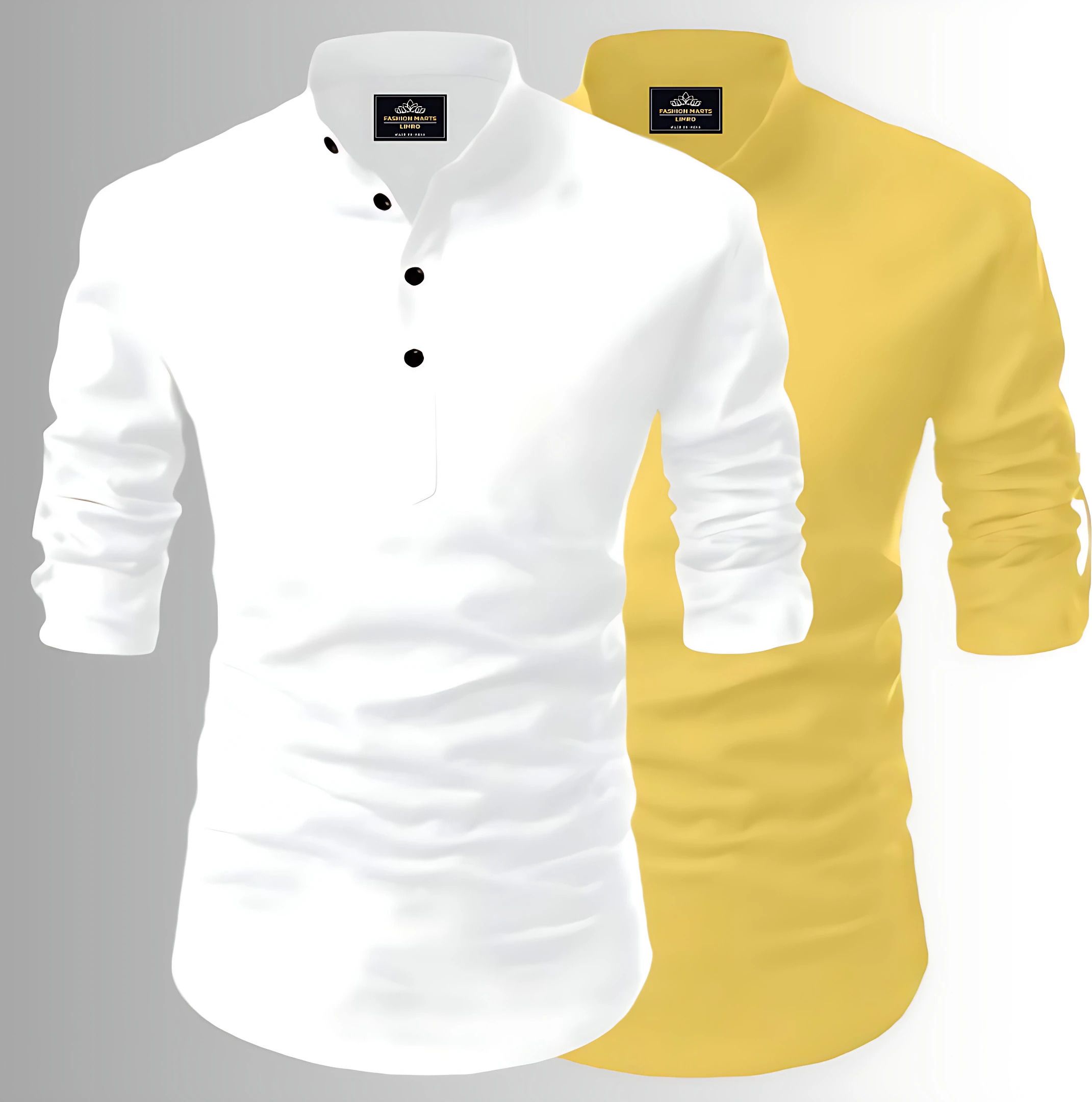 swamotifashion Pack of 2 Men Solid Cotton Blend Straight Kurta-picture-10