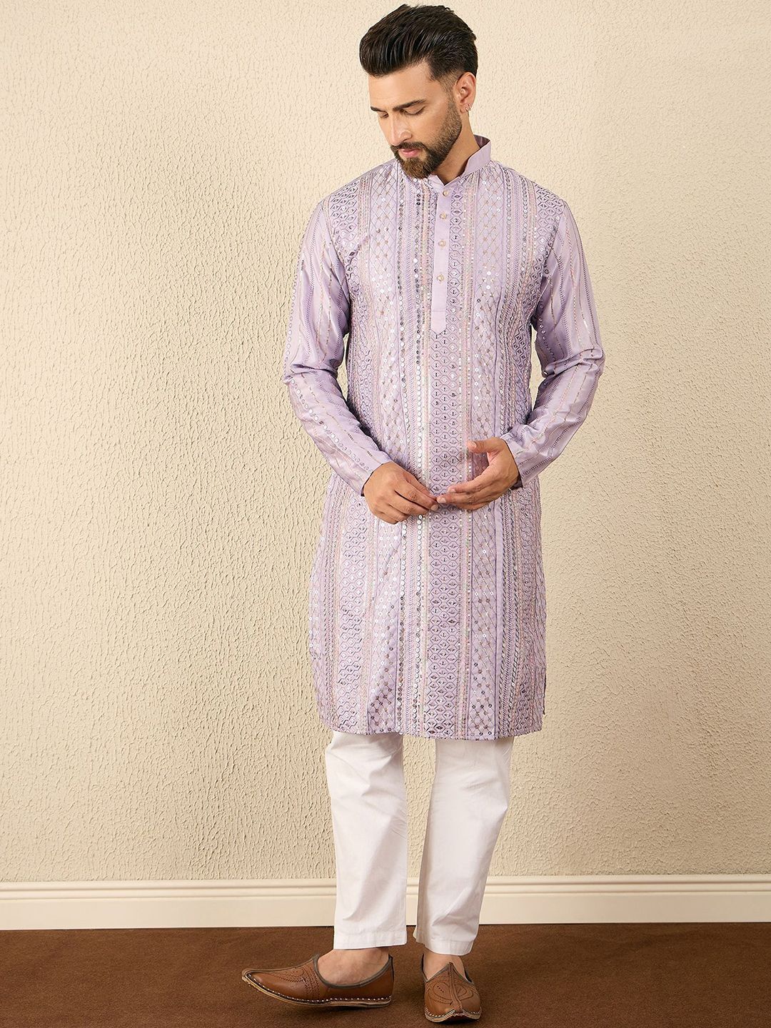 anouk Women Embellished Silk Blend Straight Kurta-picture-10