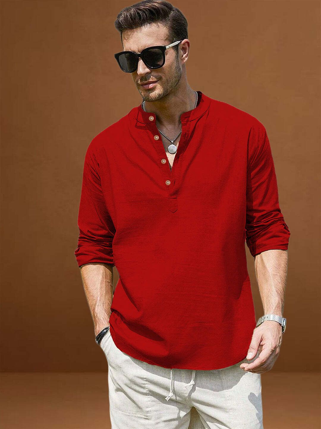 vida loca Solid Cotton Blend A-line Kurta for Men-picture-37
