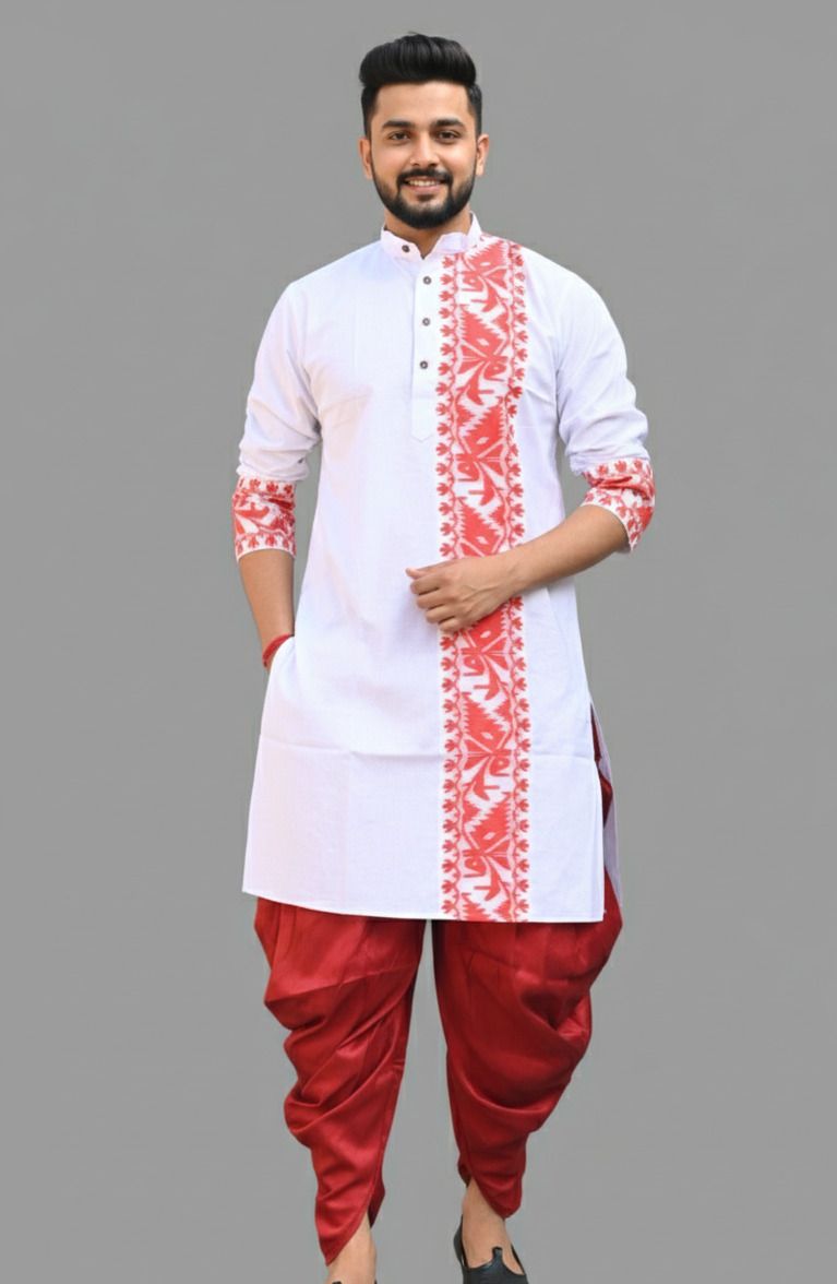 chandra Men Woven Design Pure Cotton Straight Kurta-picture-15