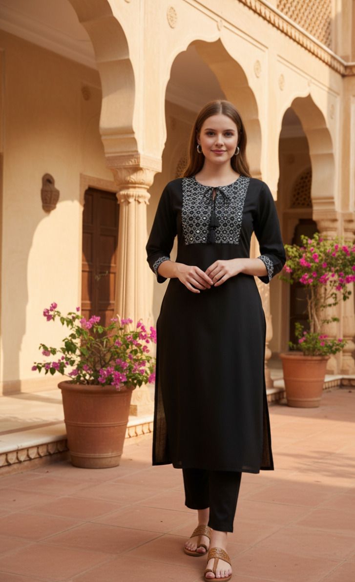 Printed Khadi Cotton A-line Kurta for Women-image-38