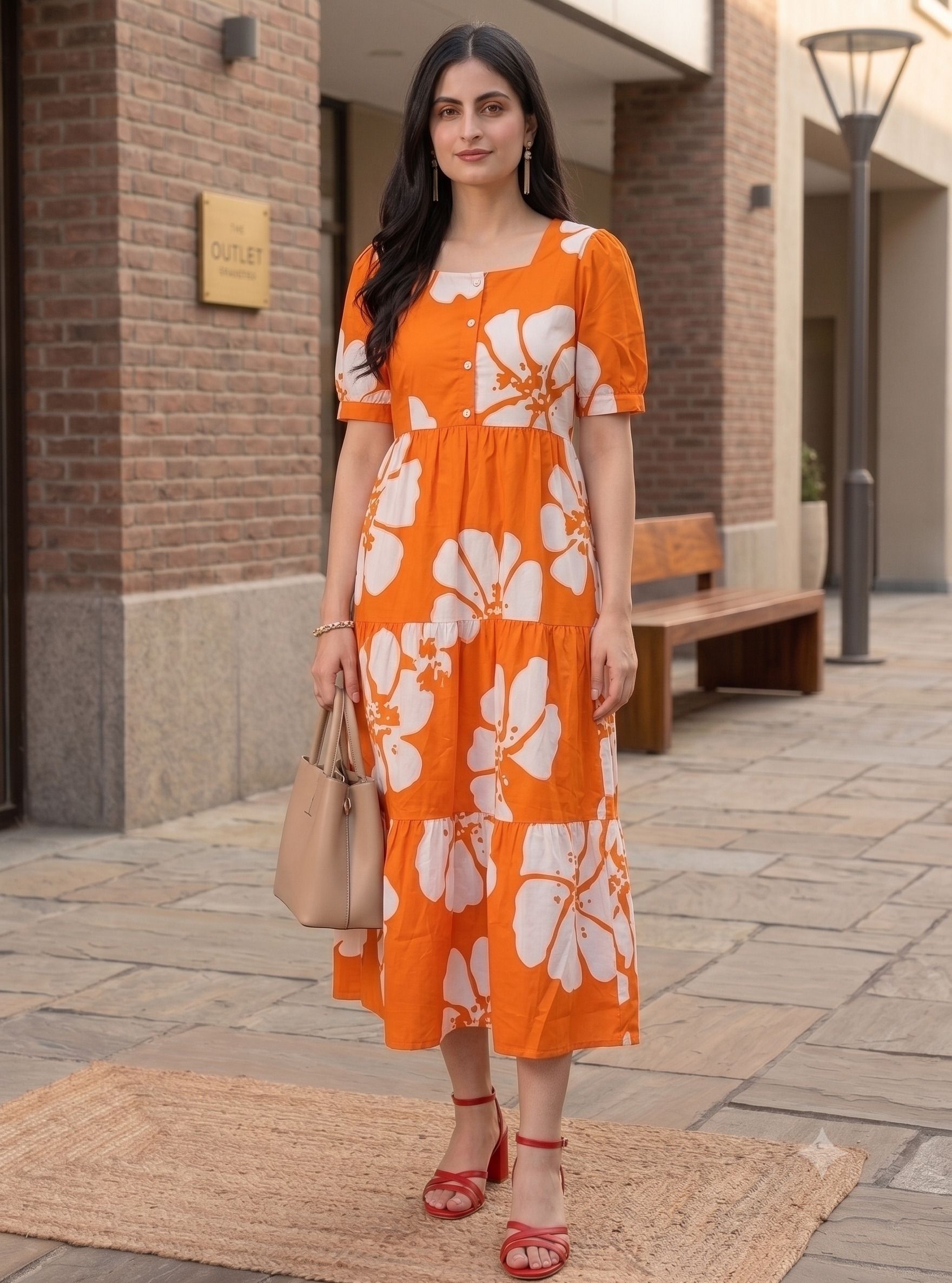 parth creation Block Print, Geometric Print, Printed, Self Design Polyester Flared Kurta for Women-picture-33