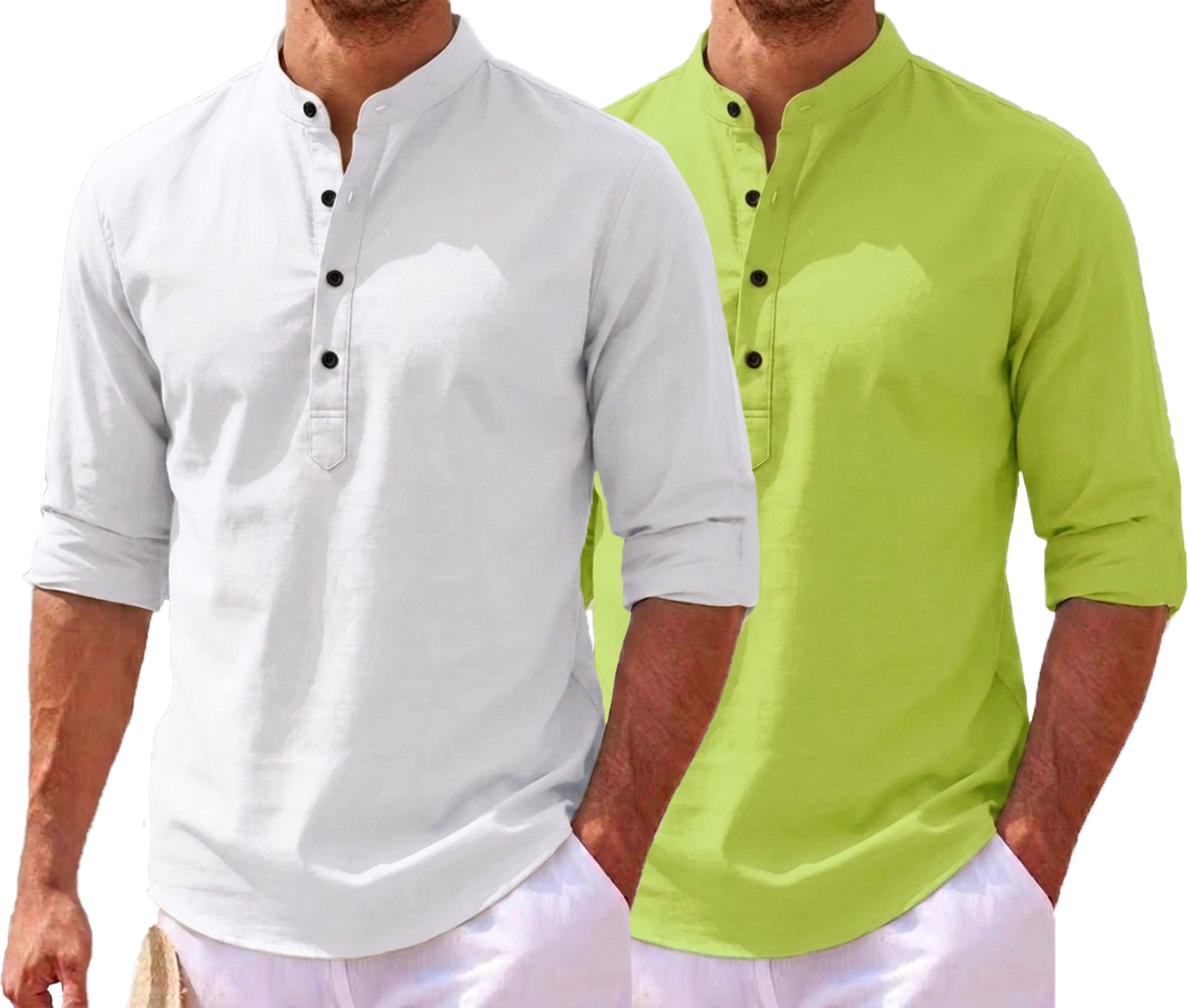 clovetter Pack of 2 Solid Cotton Blend Straight Kurta for Men-picture-17