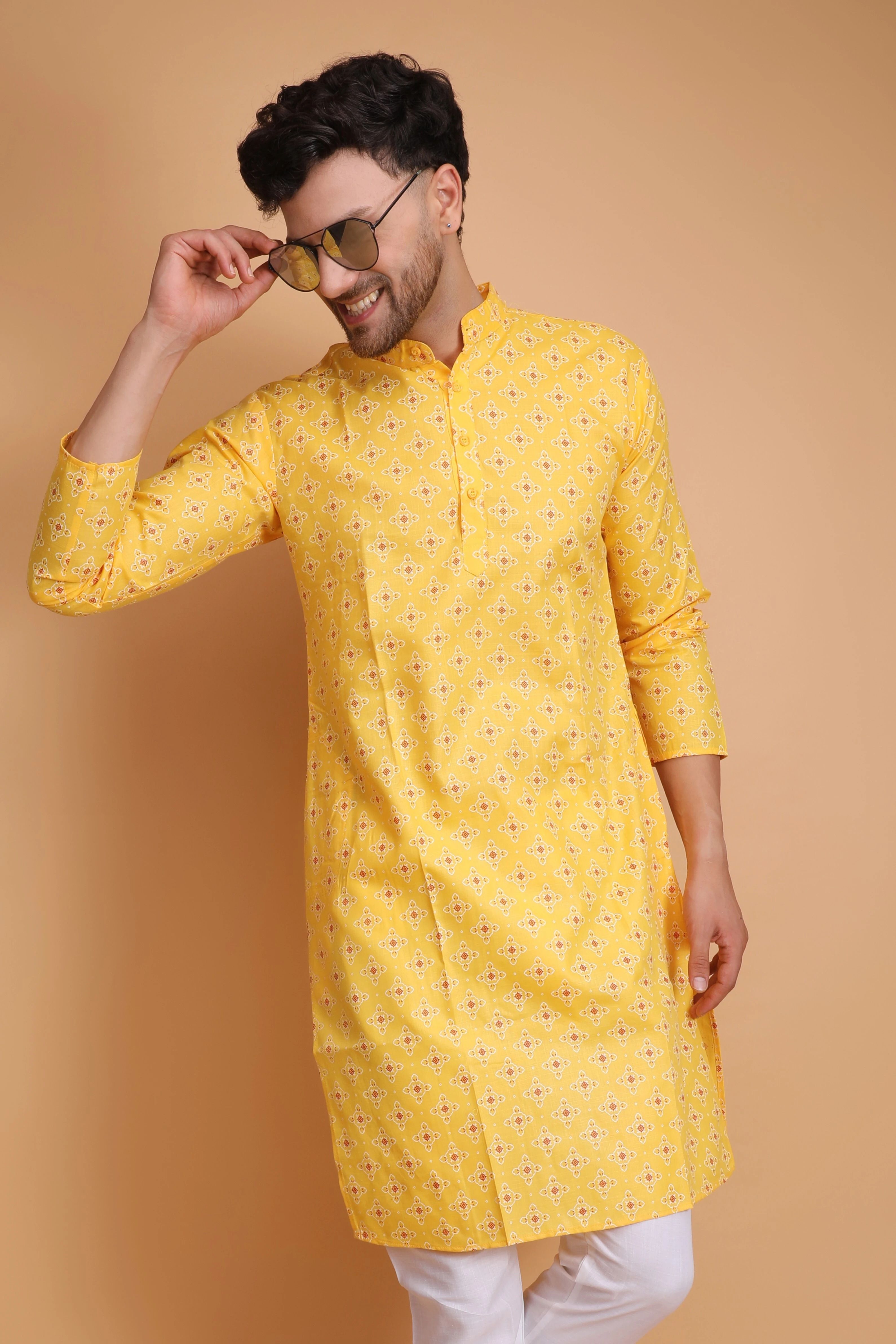 darkchill Men Printed Cotton Blend Straight Kurta-picture-27