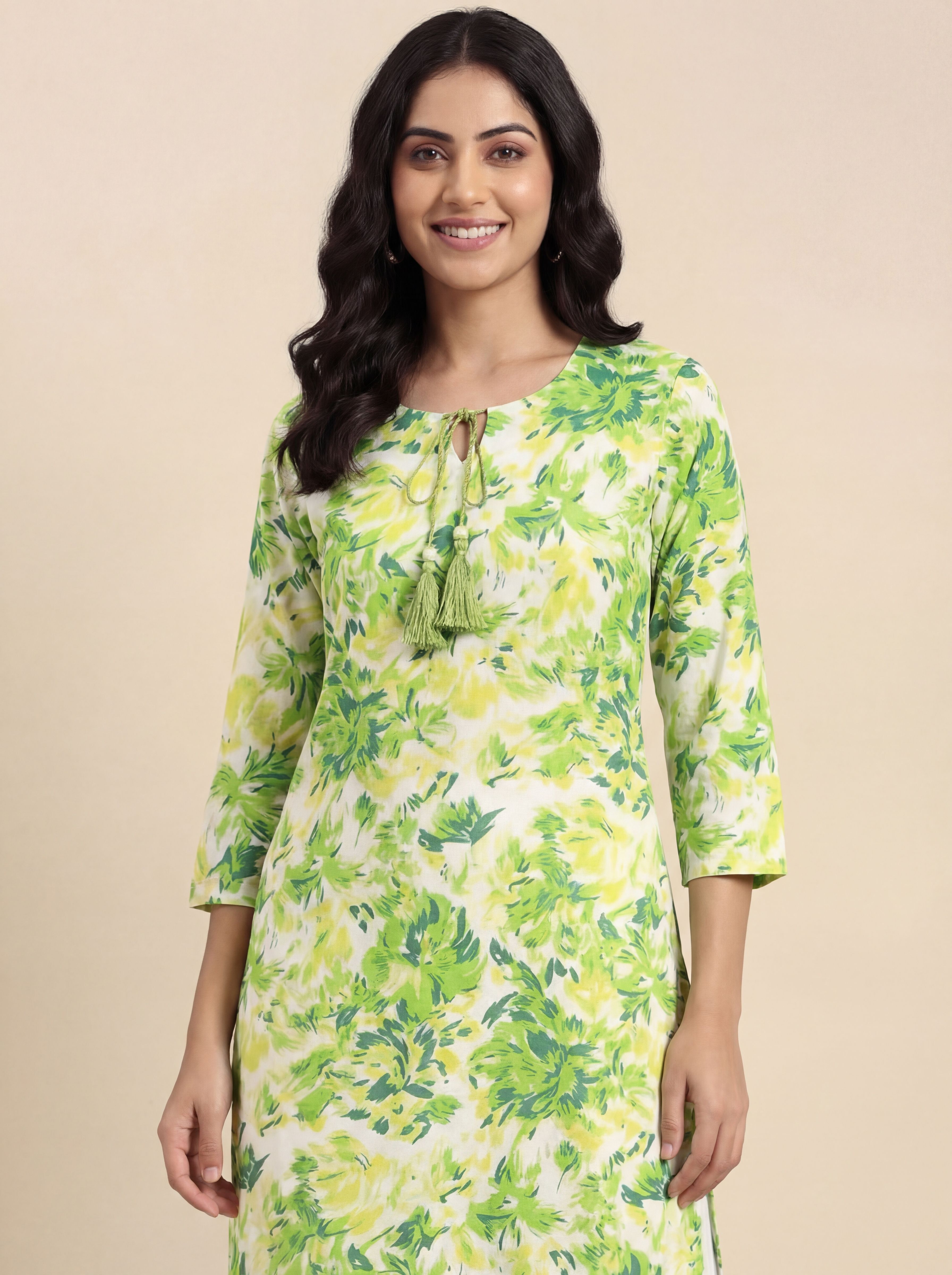 tibra attire Floral Print Cotton Blend Straight Kurta for Women-picture-43