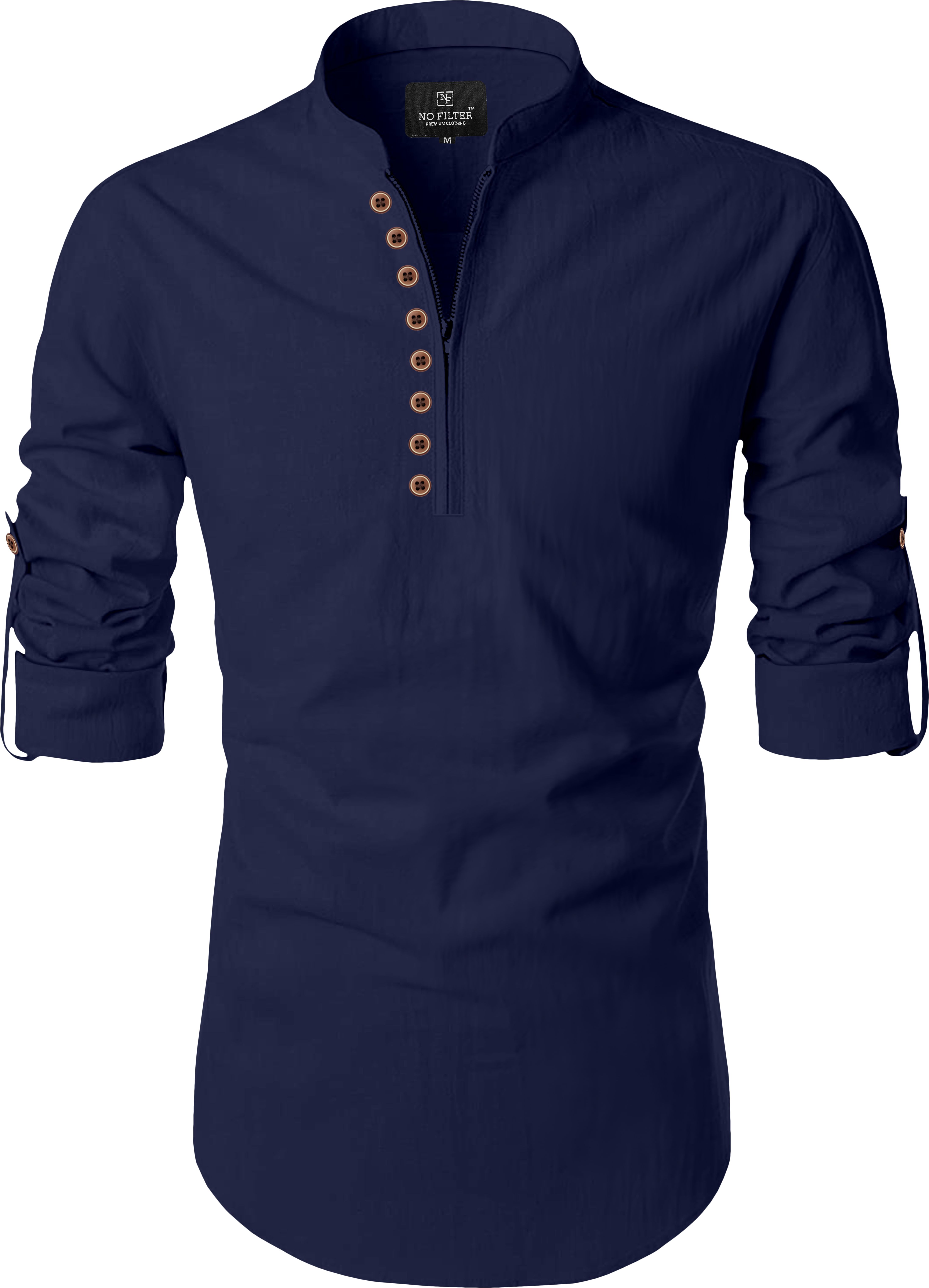 nofilter Men Solid Pure Cotton Straight Kurta-picture-12