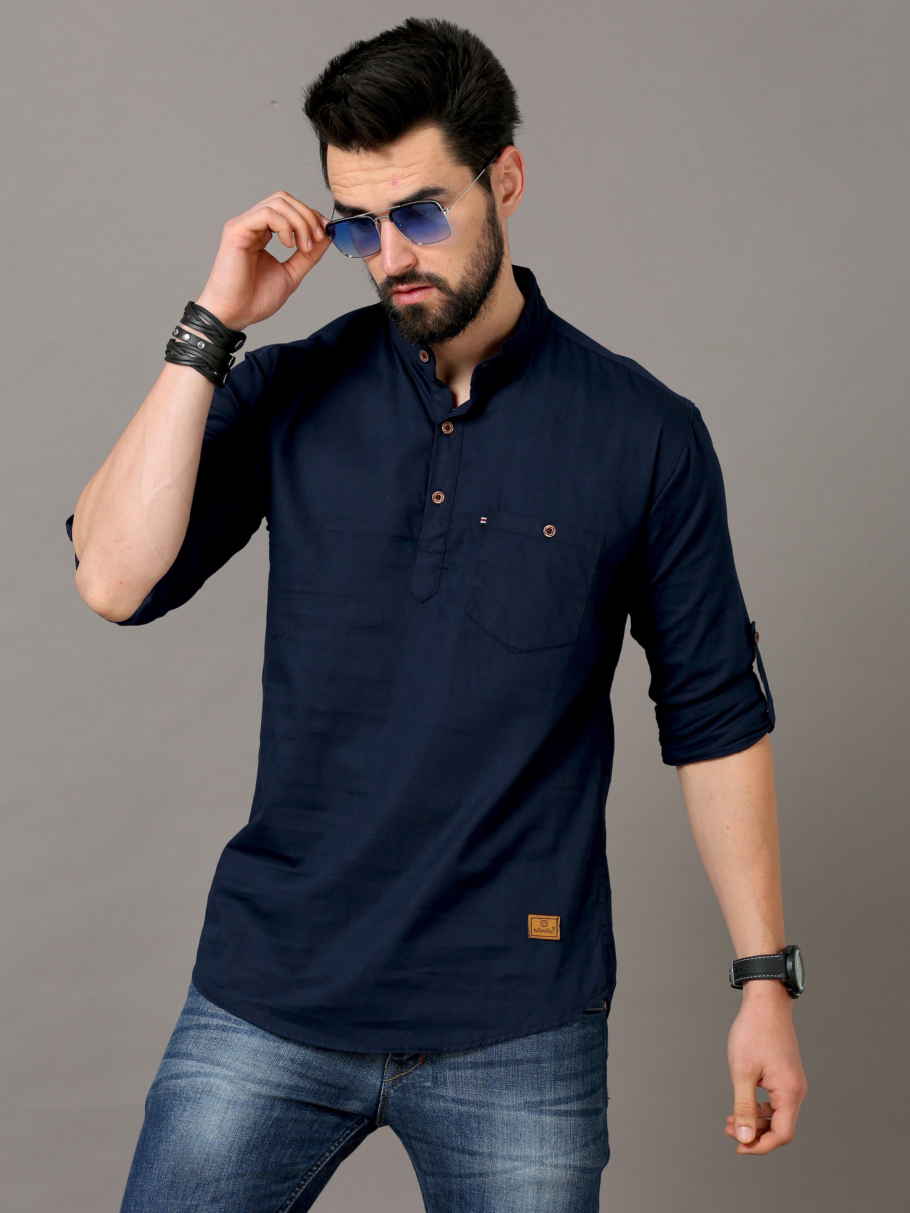 Men Solid Pure Cotton Straight Kurta-image-25