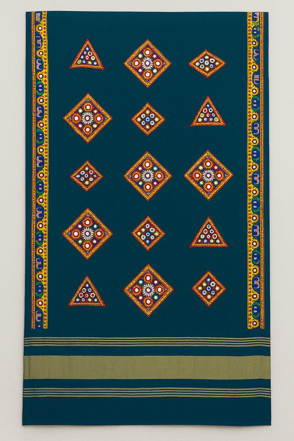 Cotton Blend Printed Blue Men Dupatta-image-2