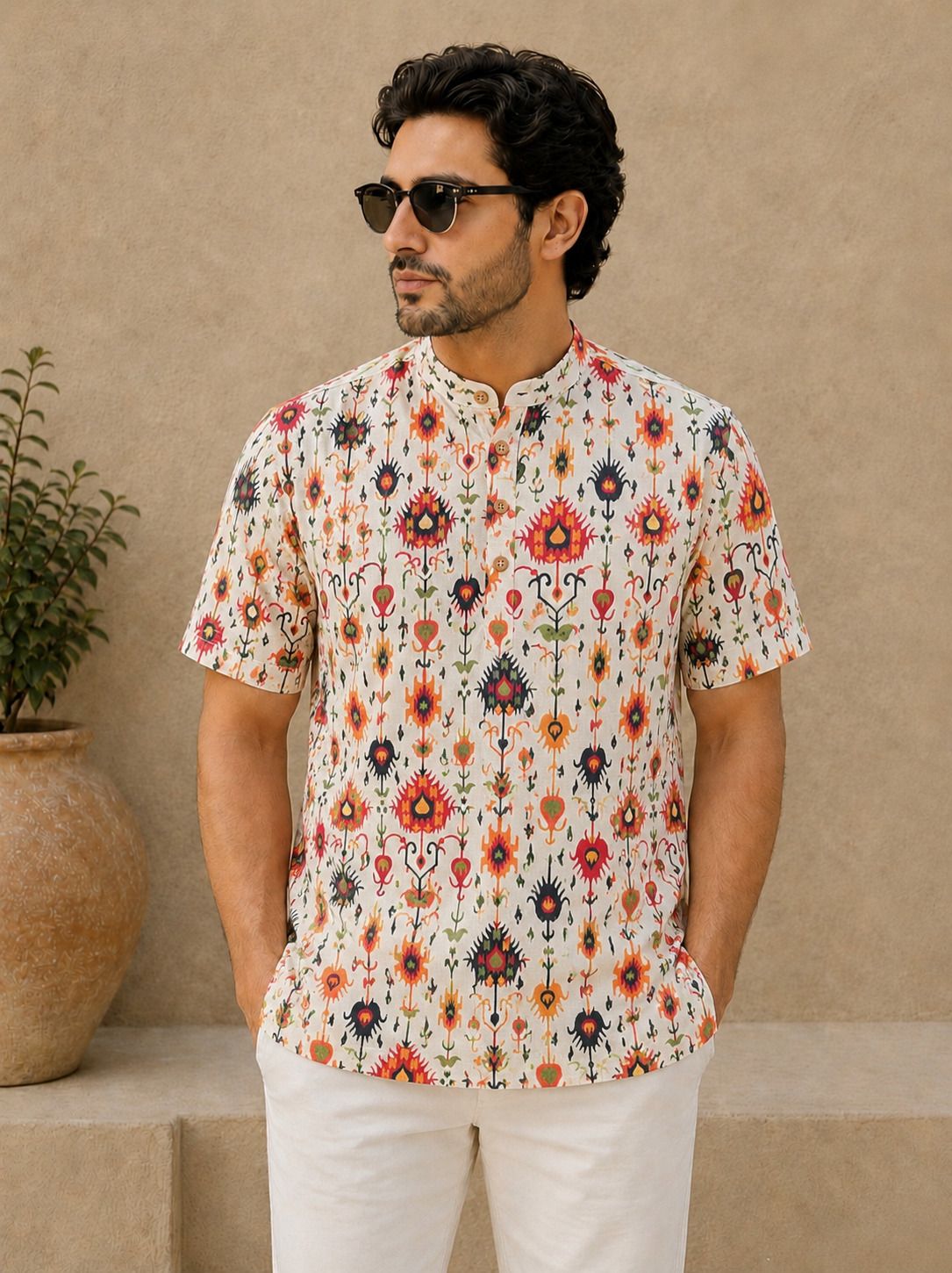 aayush enterprises Printed Cotton Blend Straight Kurta for Men-picture-41