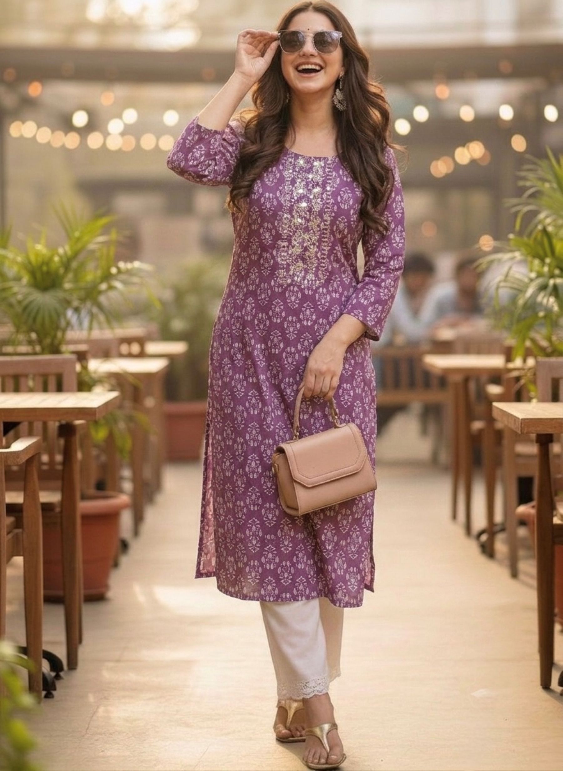 surhi Embroidered Pure Cotton Straight Kurta for Women-picture-5