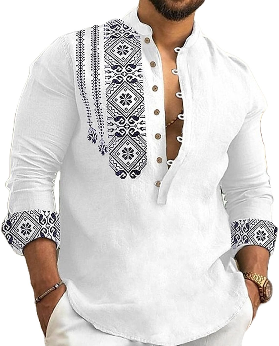 dimmy Men Printed Cotton Blend A-line Kurta-picture-23