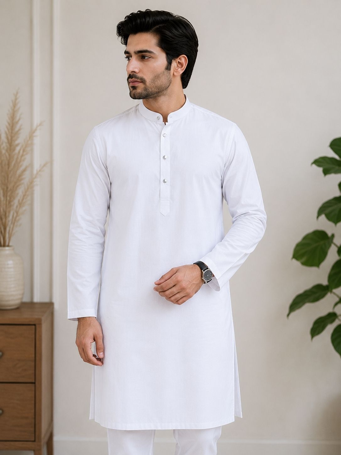 Solid Pure Cotton Straight Kurta for Men-image-25