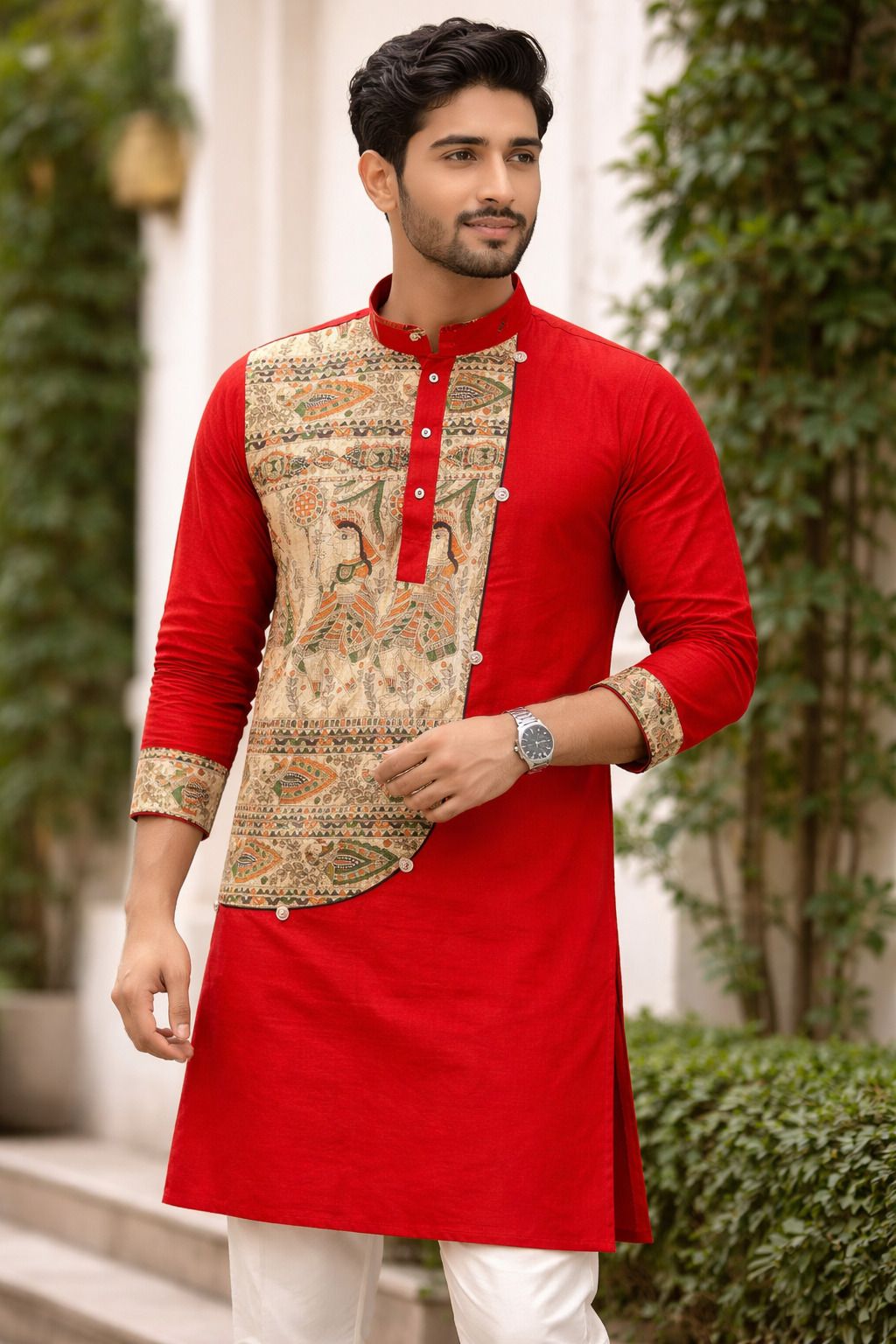 rainbow cloths Men Self Design Pure Cotton Ethnic Dress-picture-10