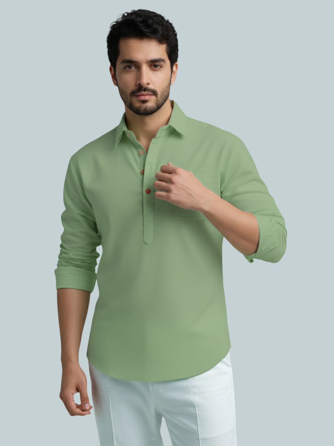 edinswoifs trend Solid Cotton Blend Straight Kurta for Men-picture-28