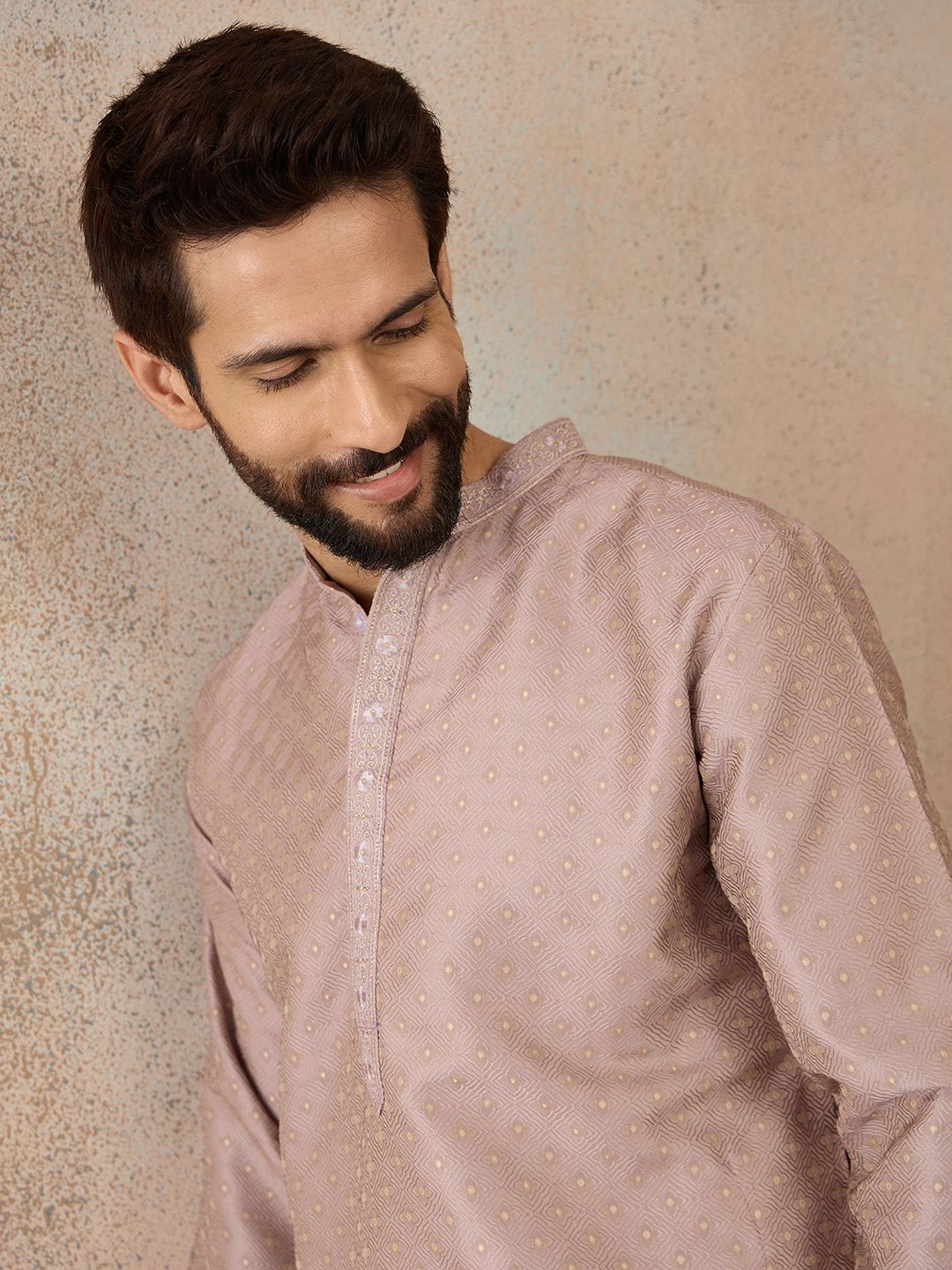 Men Silk Blend Kurta Pant Set-image-43