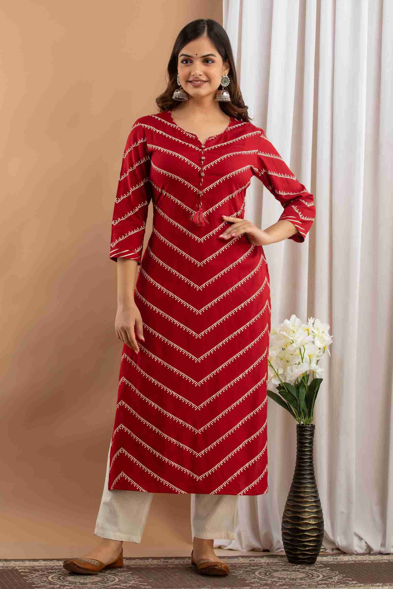 pareek fashion Women Printed Viscose Rayon A-line Kurta-picture-12