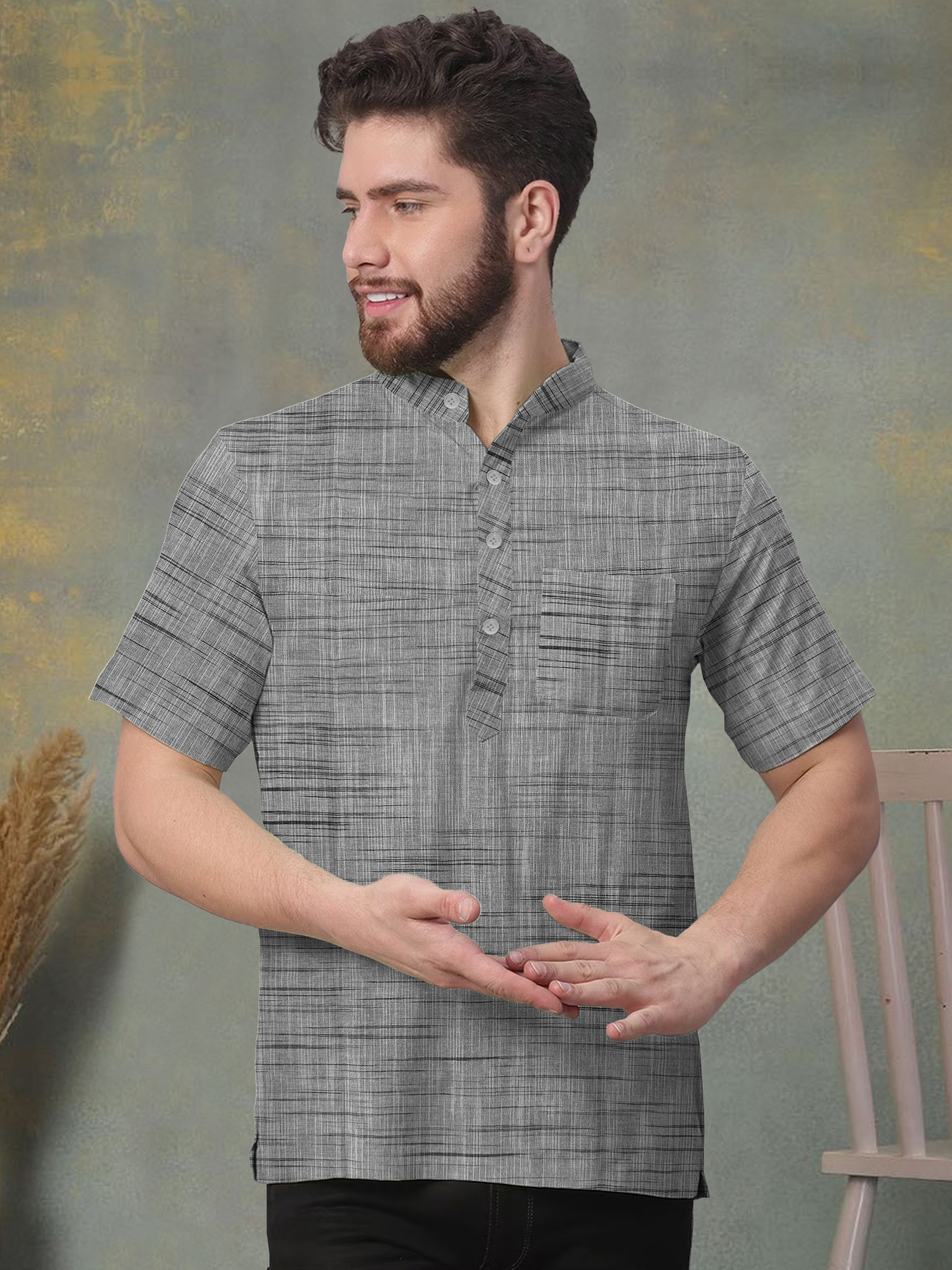 w s textile Men Solid Cotton Blend Straight Kurta-picture-40